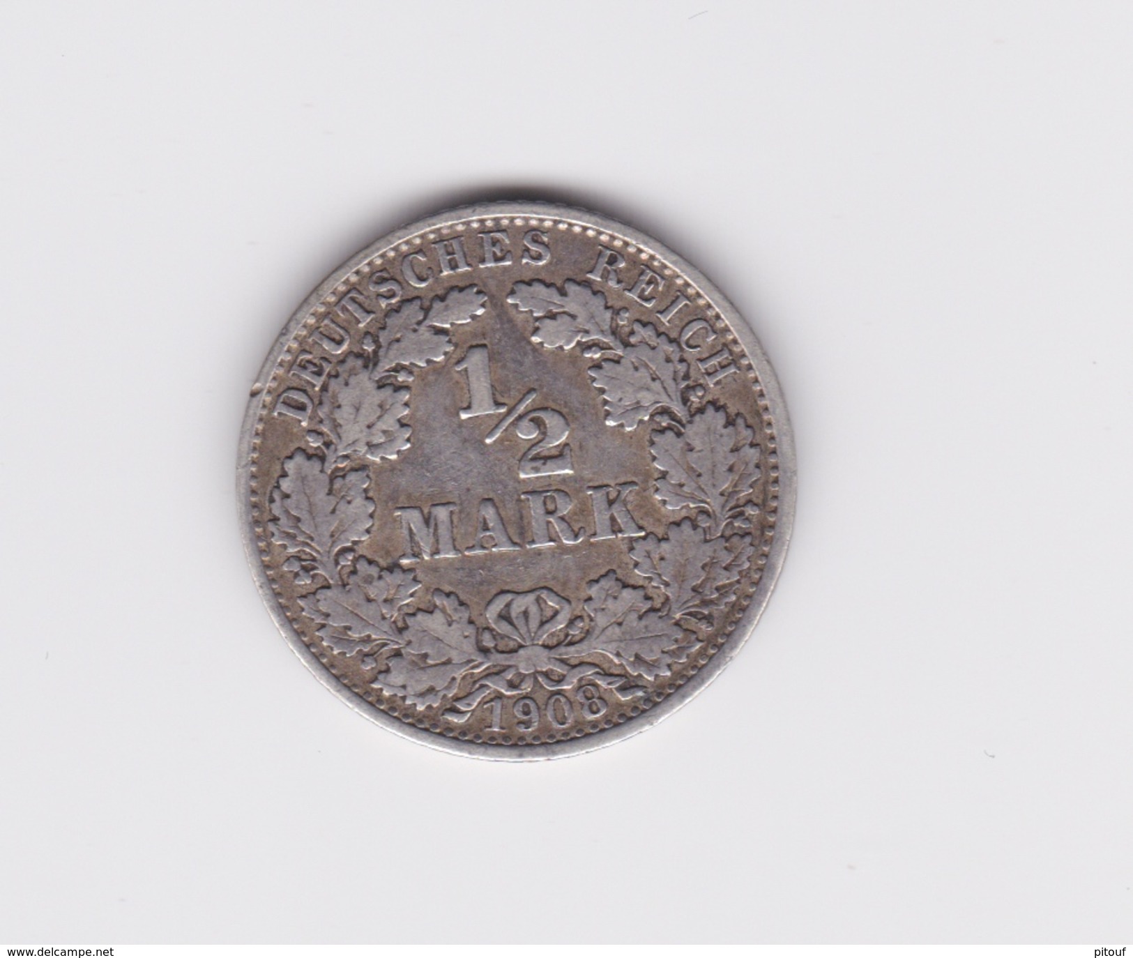 1/2 Mark 1908 A   TTB   Argent - 1/2 Mark