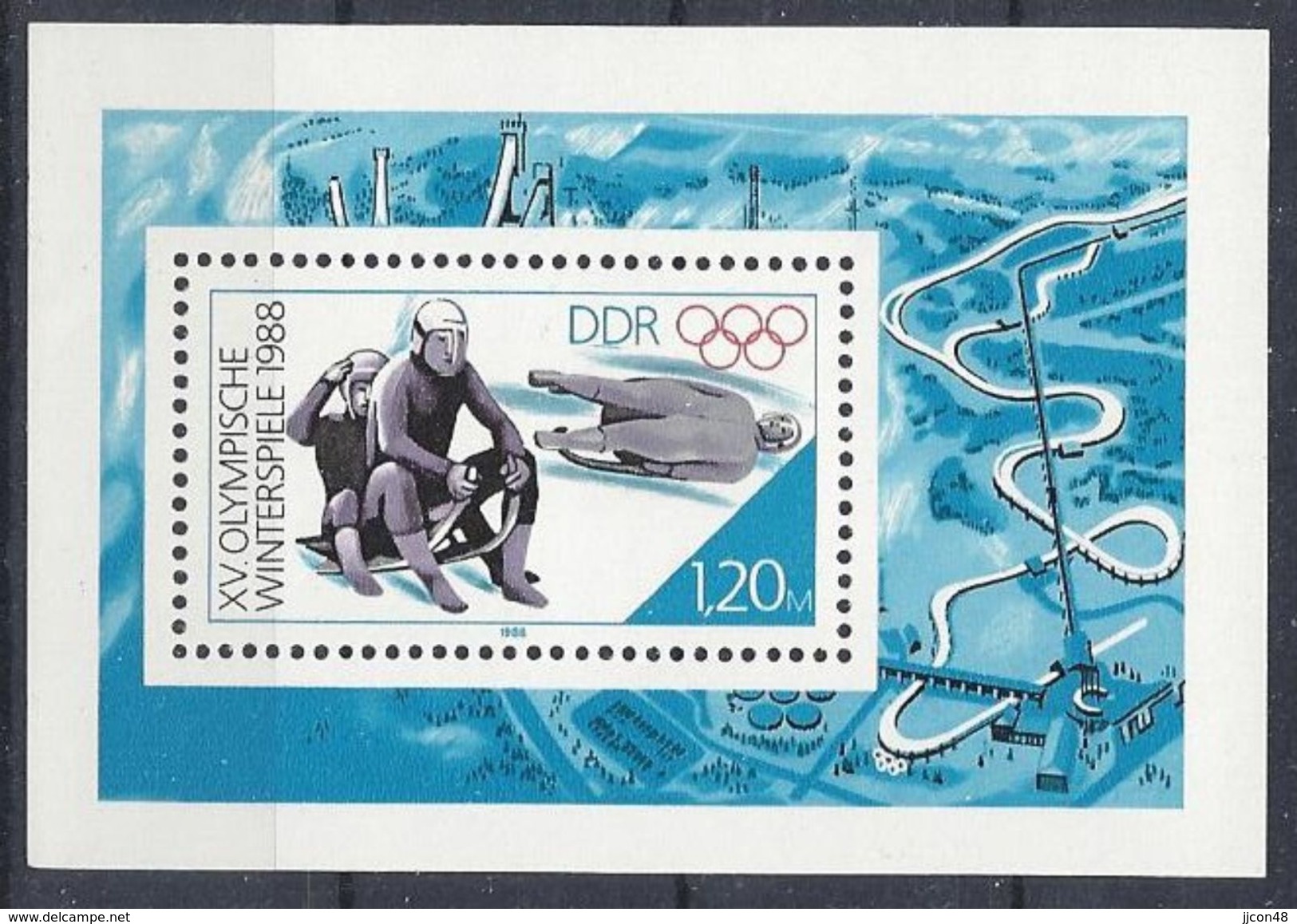 Germany (DDR) 1988 Olympische Winterspiele (**) MNH  Mi.3144 (block 90) - Sonstige & Ohne Zuordnung