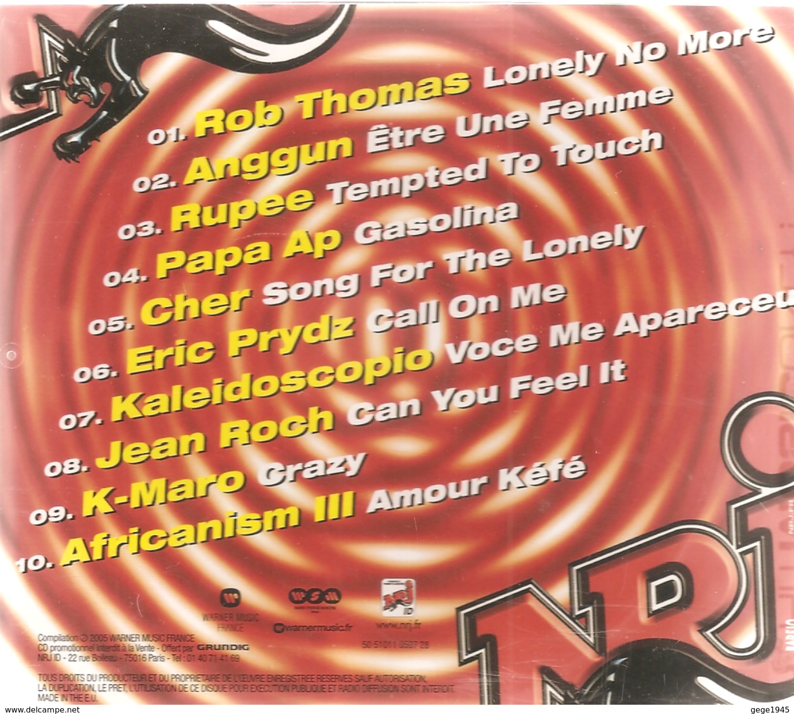 CD    N.R.J   "  I  "      De  2005  Avec  10  Titres - Musiques Du Monde