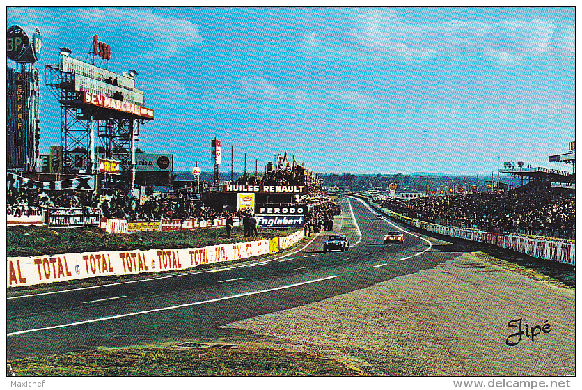 Cachet Une Couronne "Les 24 Heures - 72 - Le Mans - 18-19 Juin 1966 Circ Sur CP Du Circuit Des 24 Heures Du Mans - Cachets Commémoratifs