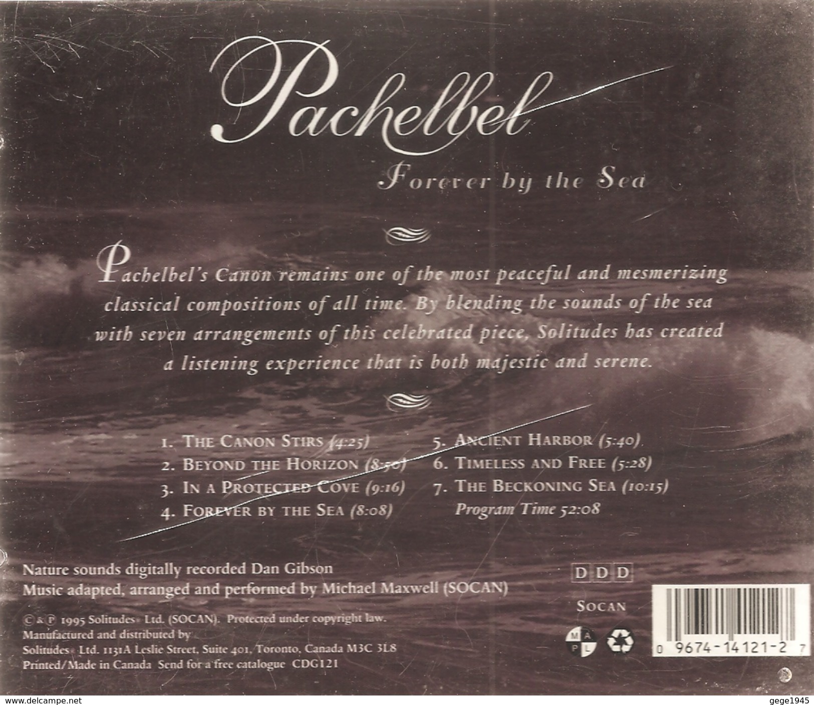 CD     Pachelbel  "  Forever By The Sea  "  Solitudes    De  1995   Avec  7  Titres - Wereldmuziek