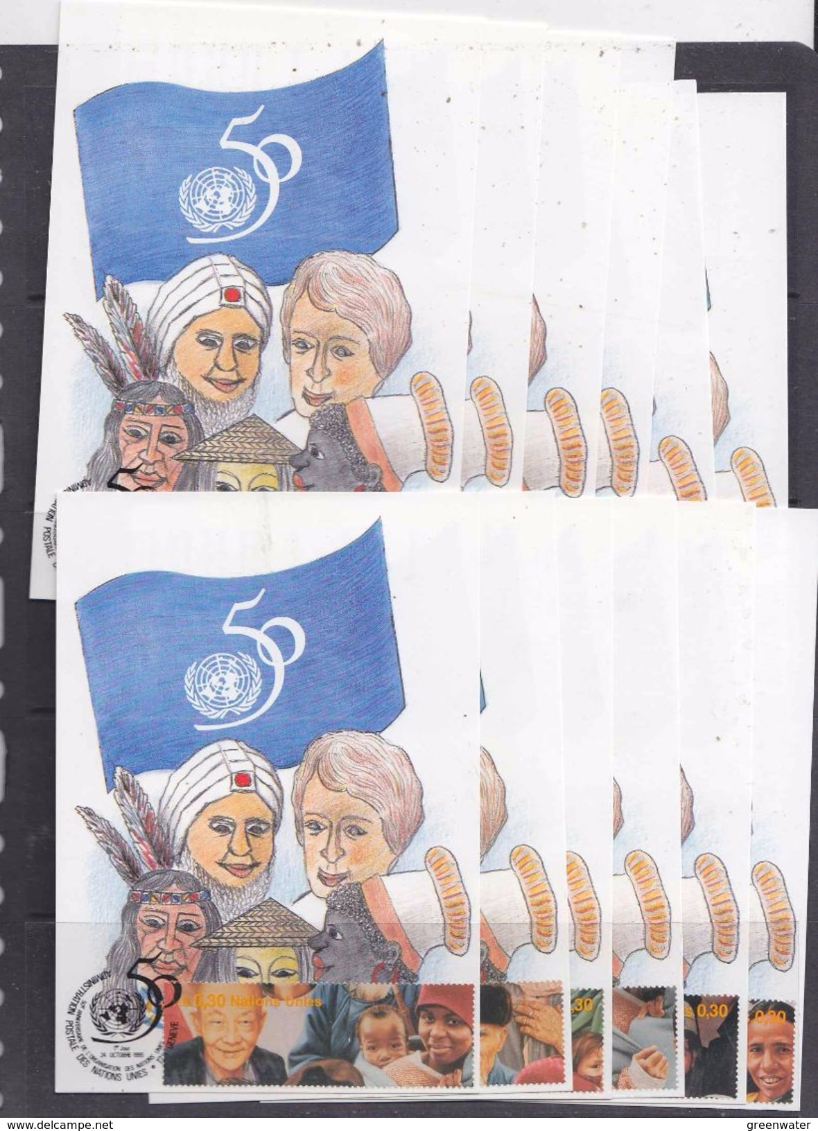 United Nations Geneva 1995 50Y Uno 12 Maxicards (37070) - Maximum Cards