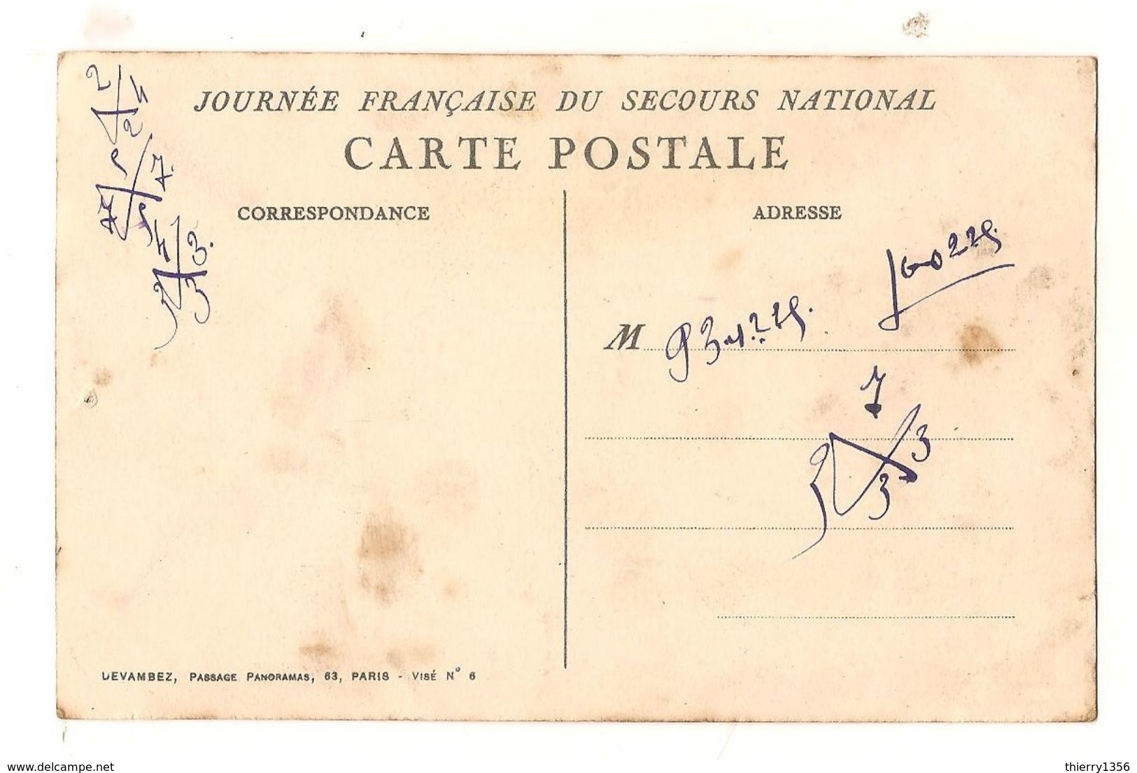 Carte WILETTE 1915 Journee Francaise Du Secours National - Wilette