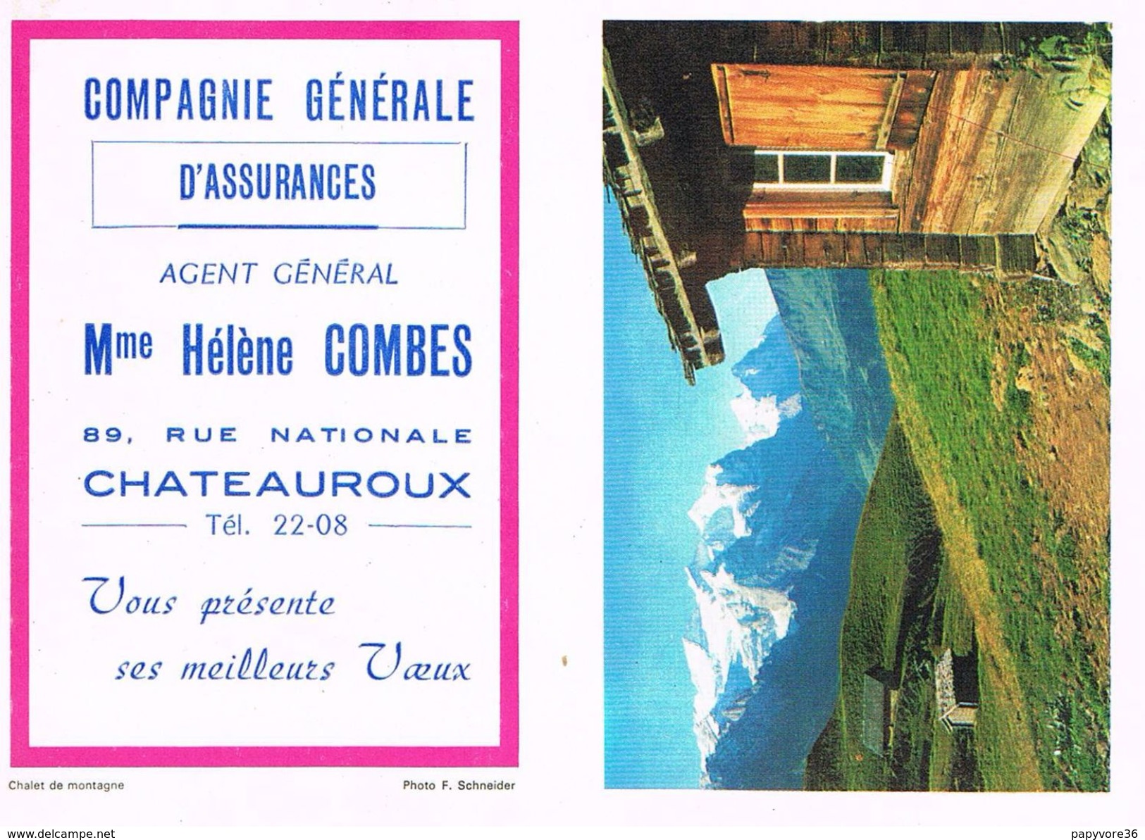 CALENDRIER Dépliant - Compagnie Générale D'Assurances à Châteauroux - 1967 - Petit Format : 1961-70