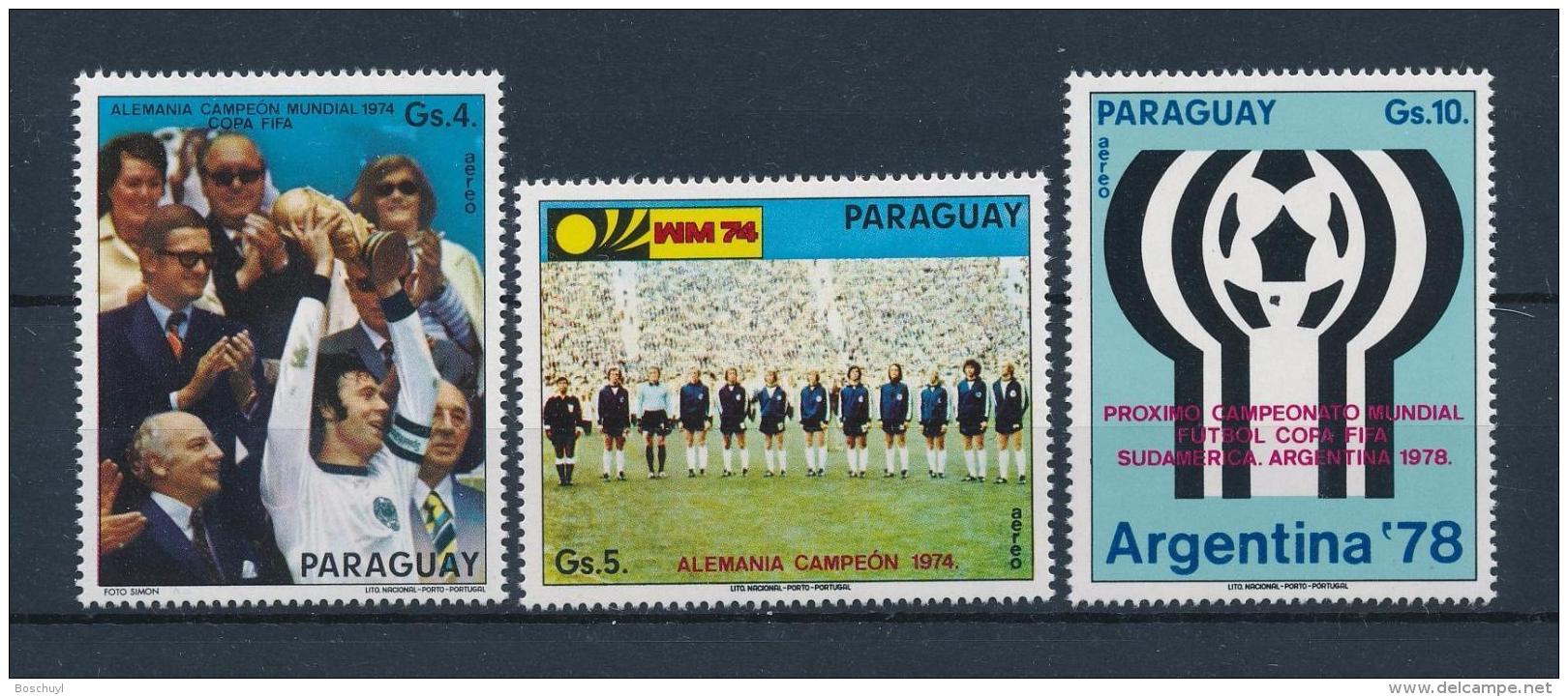 Paraguay, 1974, Football World Cup, Soccer, MNH, Michel 2609-2611 - Paraguay