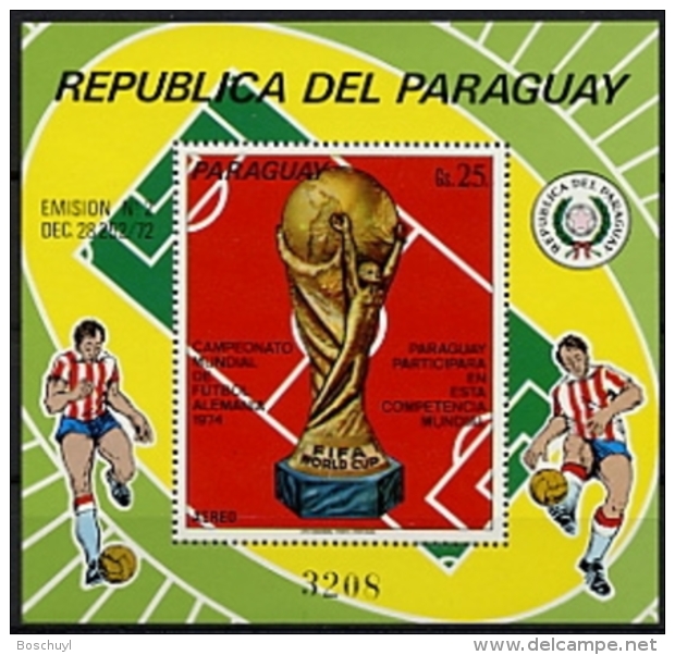 Paraguay, 1973, Football World Cup, Soccer, MNH, Michel Block 206 - Paraguay