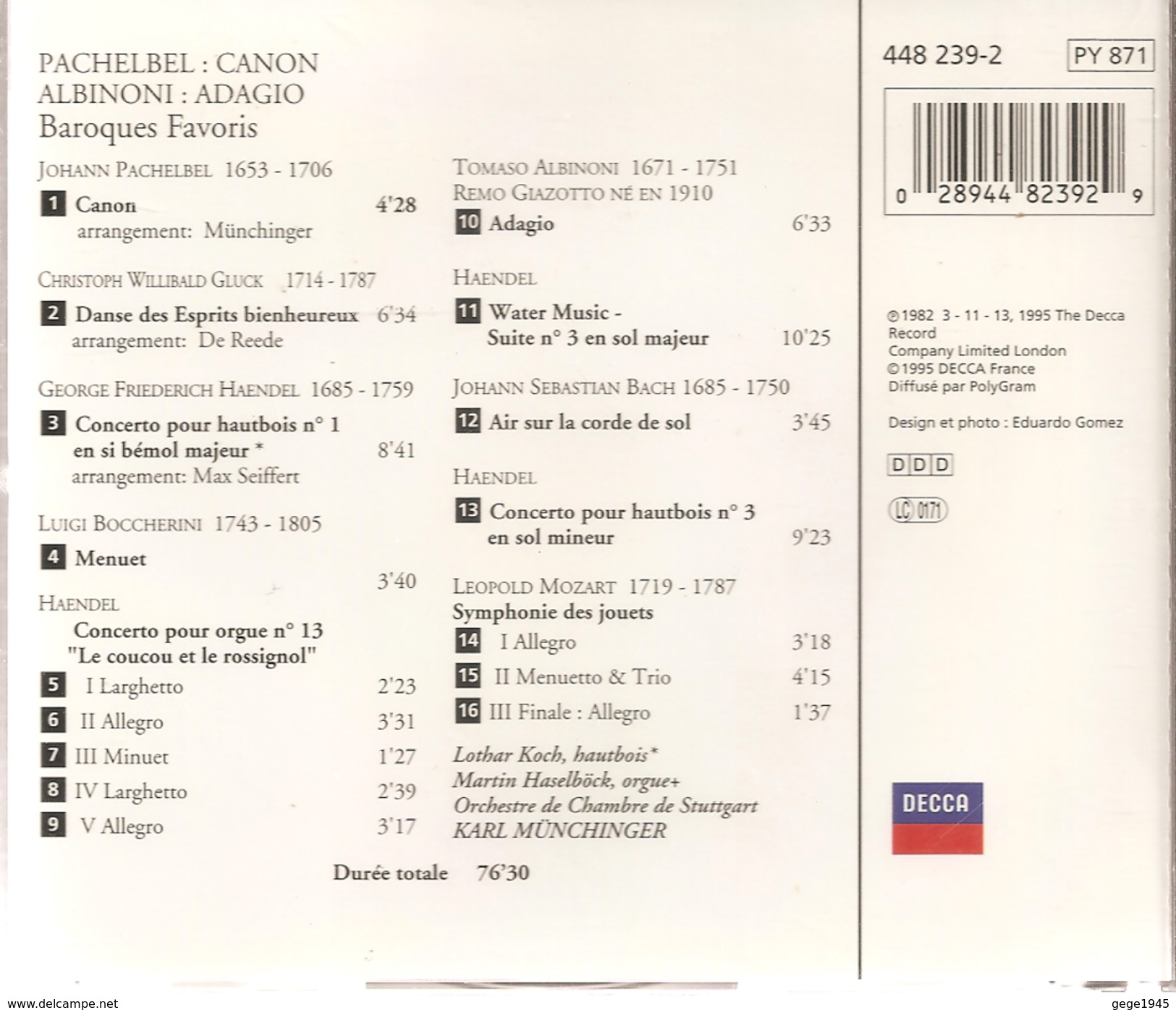 CD      Baroques  Favoris  "  Etoile   "  De  1995   Avec  16  Titres - Klassik
