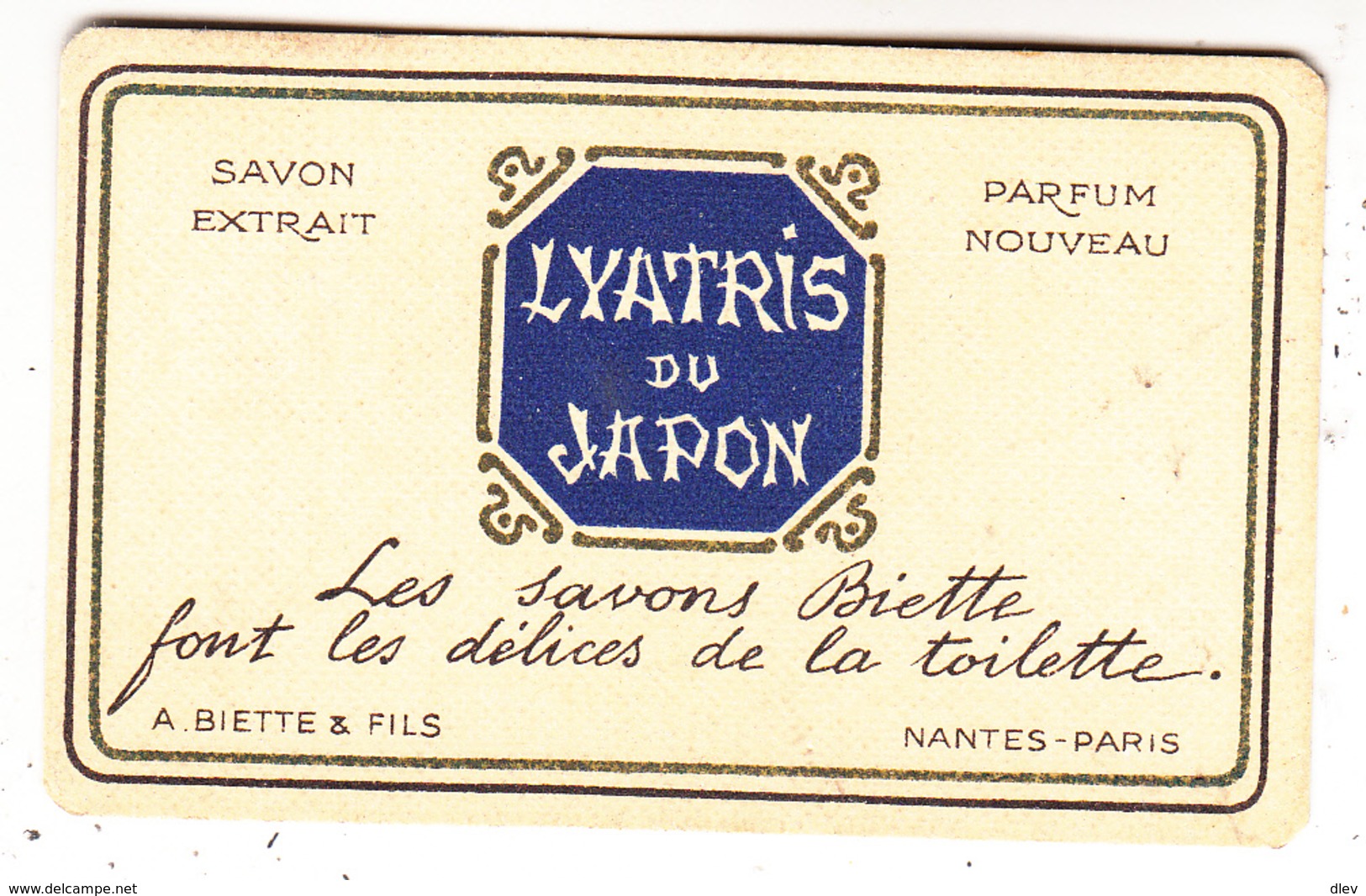 Lyatris Du Japon - Savon Extrait - Parfum Nouveau - A. Biette & Fils - Nantes-Paris - Vintage (until 1960)