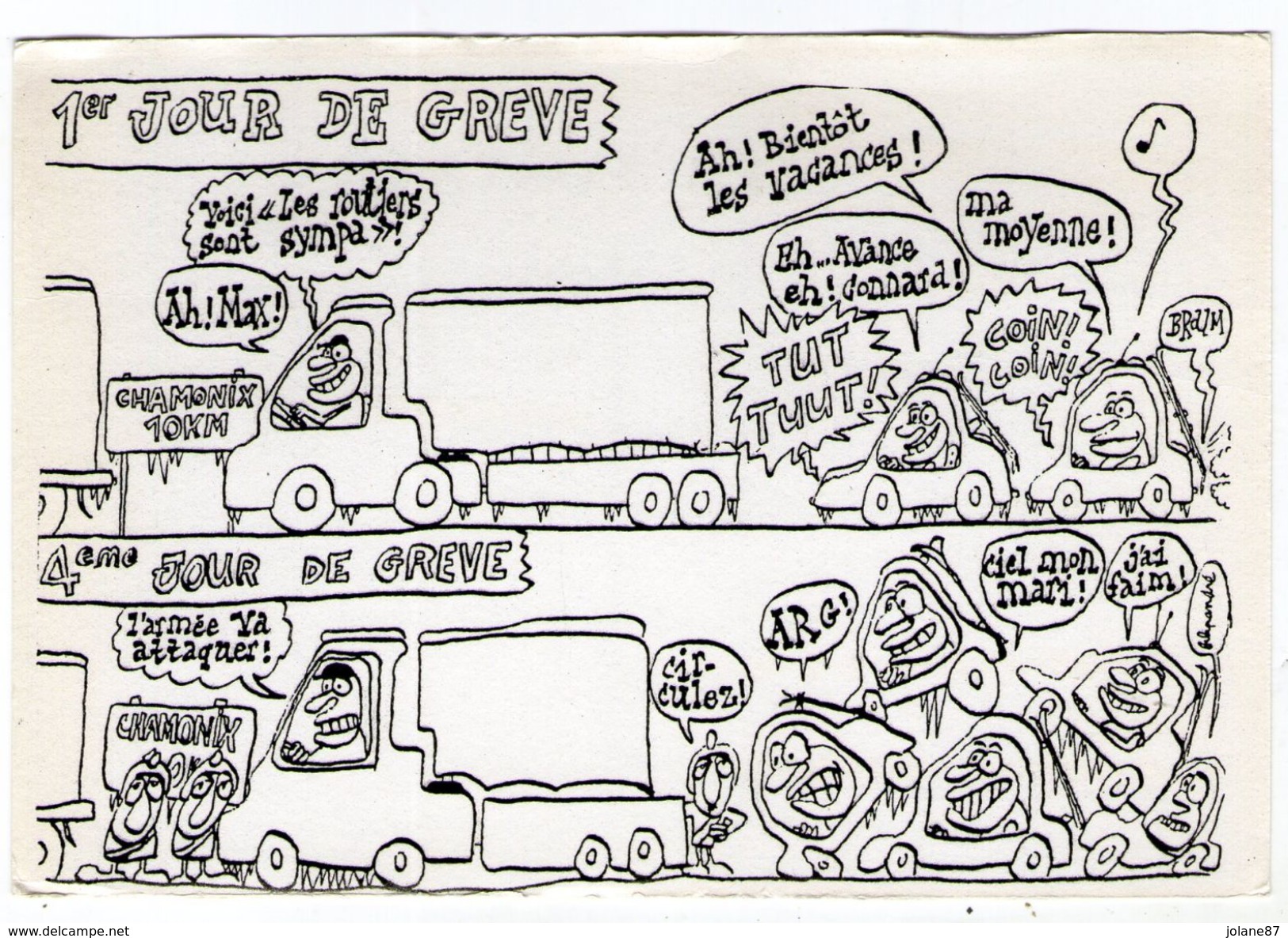 CPM  ILLUSTRATEUR  FILIPANDRE     1er JOUR DE GREVE      4ème JOUR DE GREVE - Filipandre