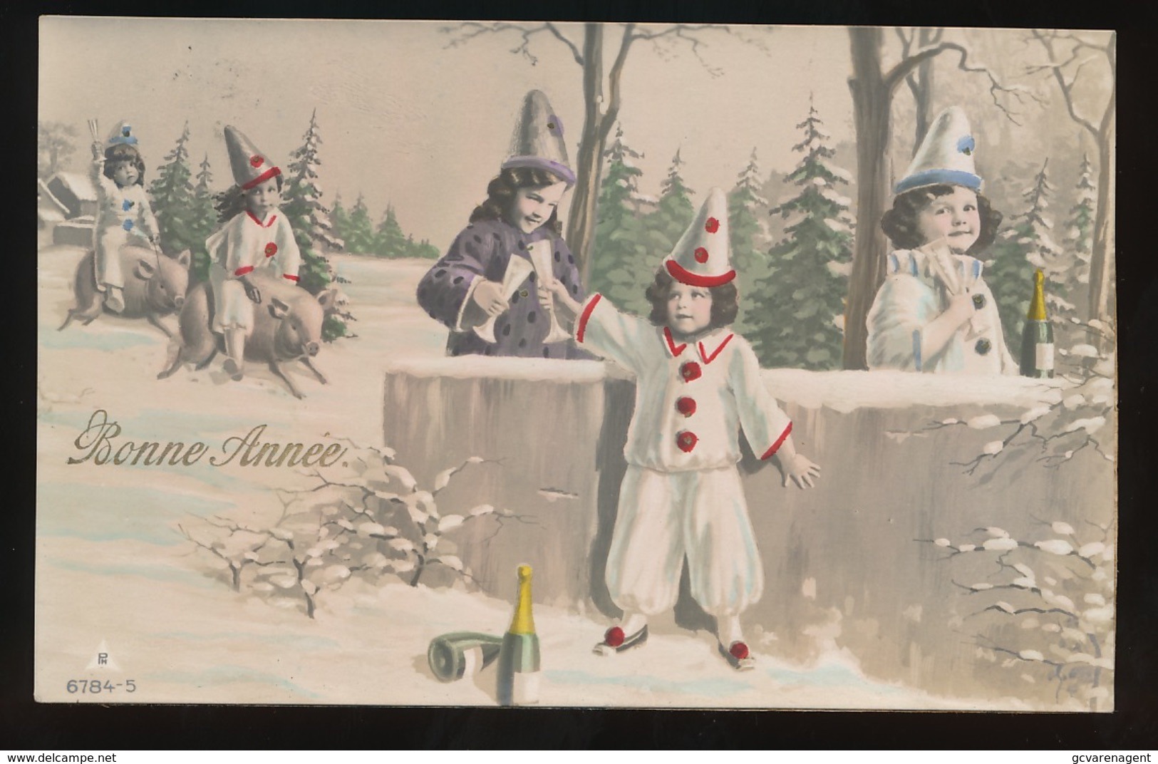 5 ENFANTS DANS LA NEIGE ( CARTE PHOTO ) - Autres & Non Classés