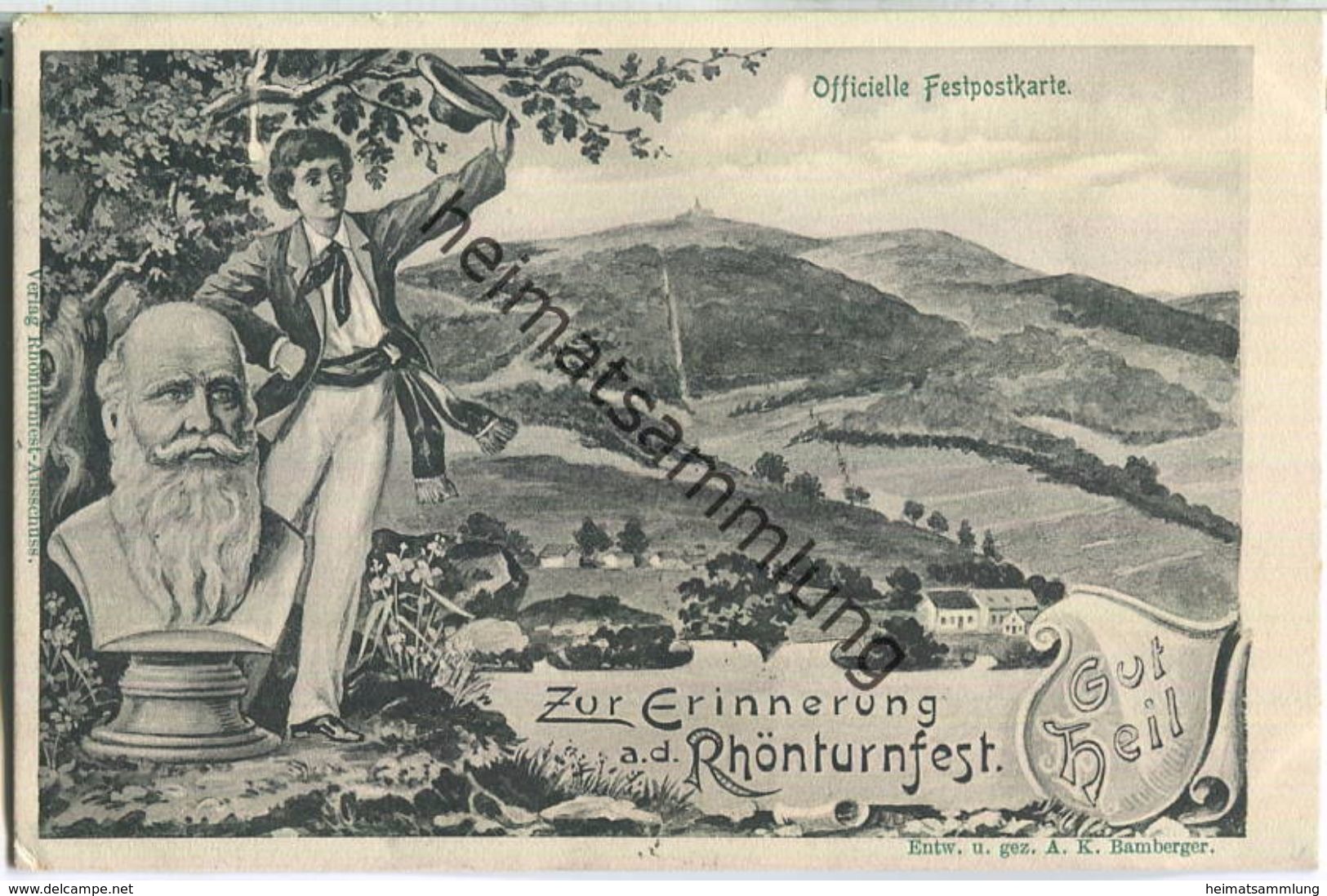 Poppenhausen - 1. Rhönturnfest 1905 - Entwurf A. K. Bamberger - Rhön