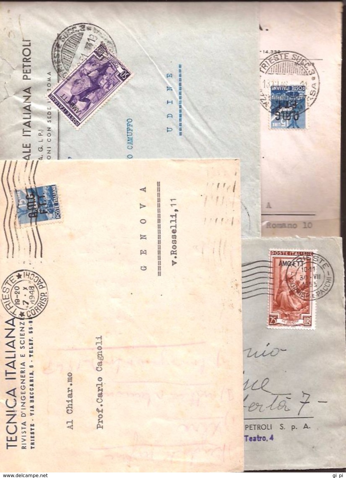 108  - LOTTO LETTERE CON SINGOLI A.M.G.F.T.T. - Storia Postale