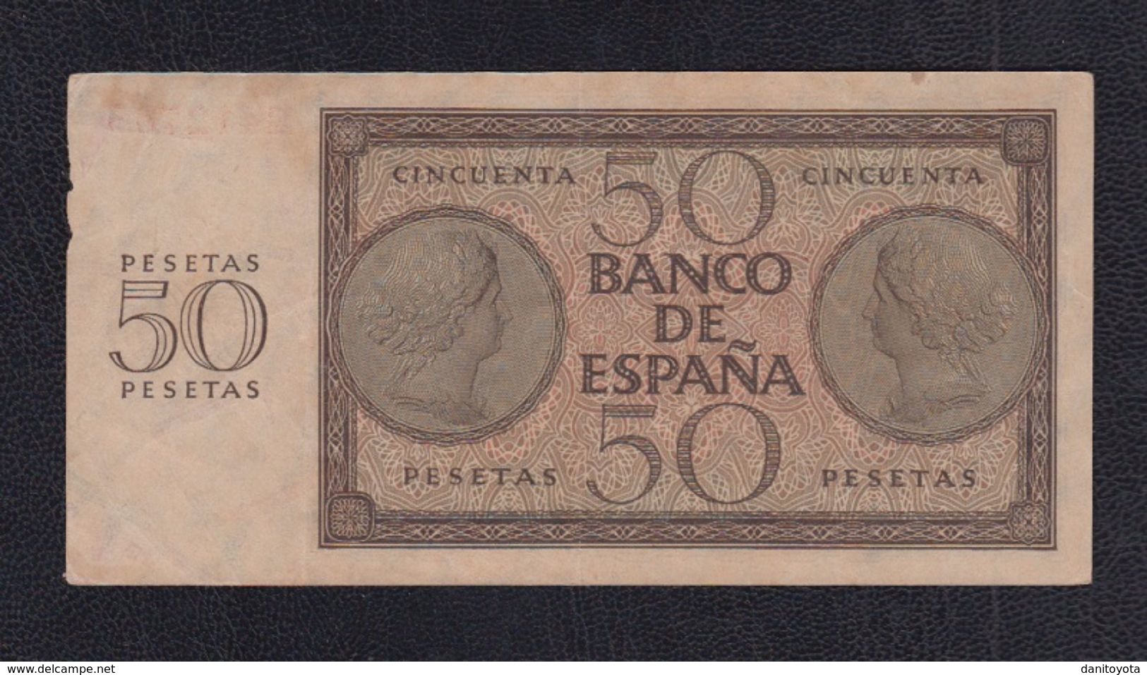 EDIFIL 420a.   50 PTAS 21 DE NOVIEMBRE DE 1936 SERIE E. CONSERVACIÓN MBC - 50 Peseten