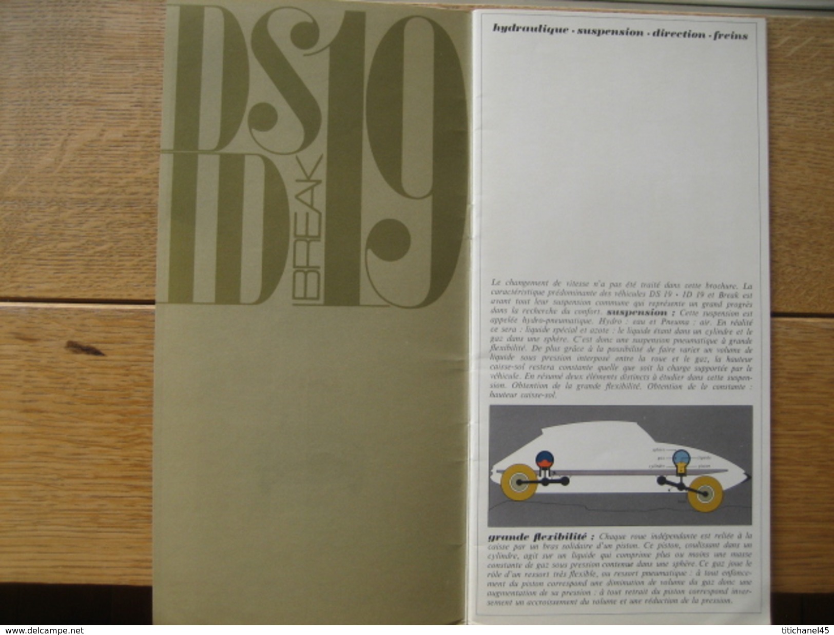 Brochure Technique CITROEN DS ID 19 BREAK HYDRAULIQUE - Automobili