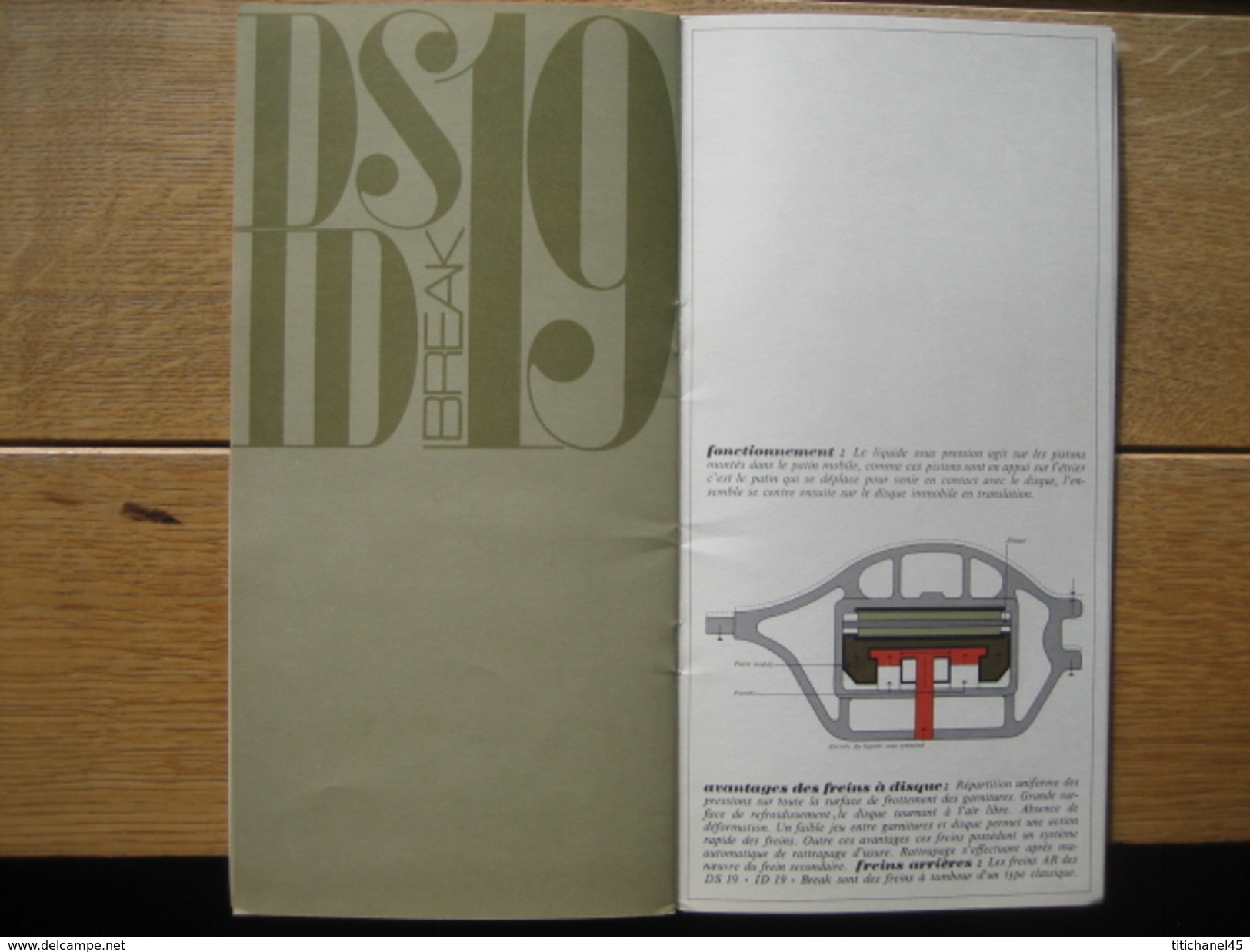 Brochure technique CITROEN DS ID 19 BREAK HYDRAULIQUE