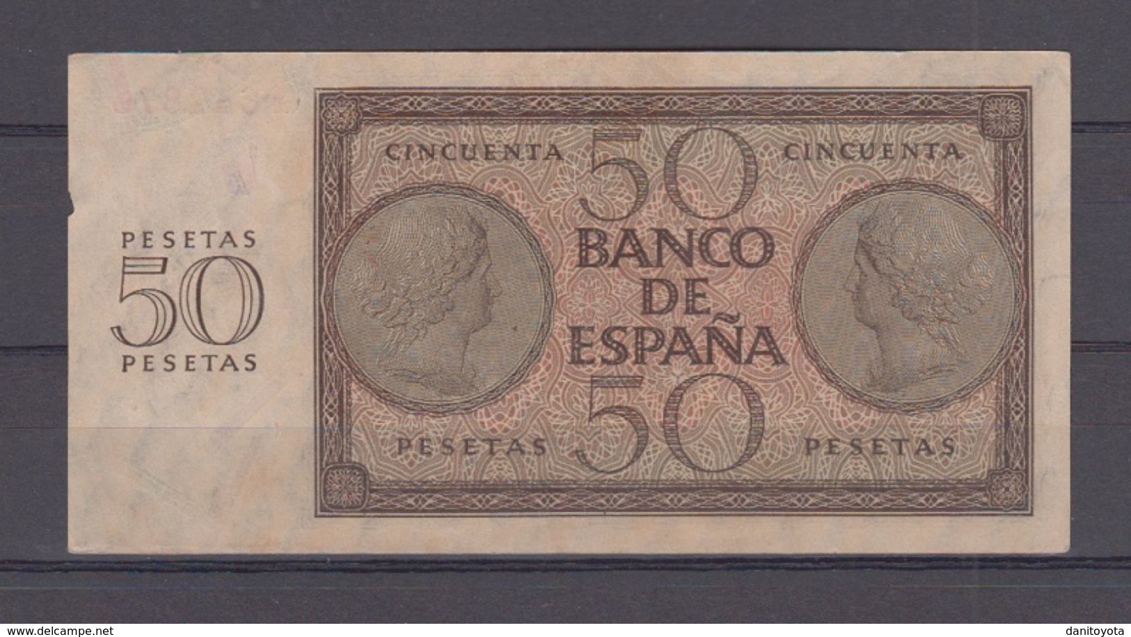 EDIFIL 420a.   50 PTAS 21 DE NOVIEMBRE DE 1936 SERIE F. CONSERVACIÓN MBC+ - 50 Peseten