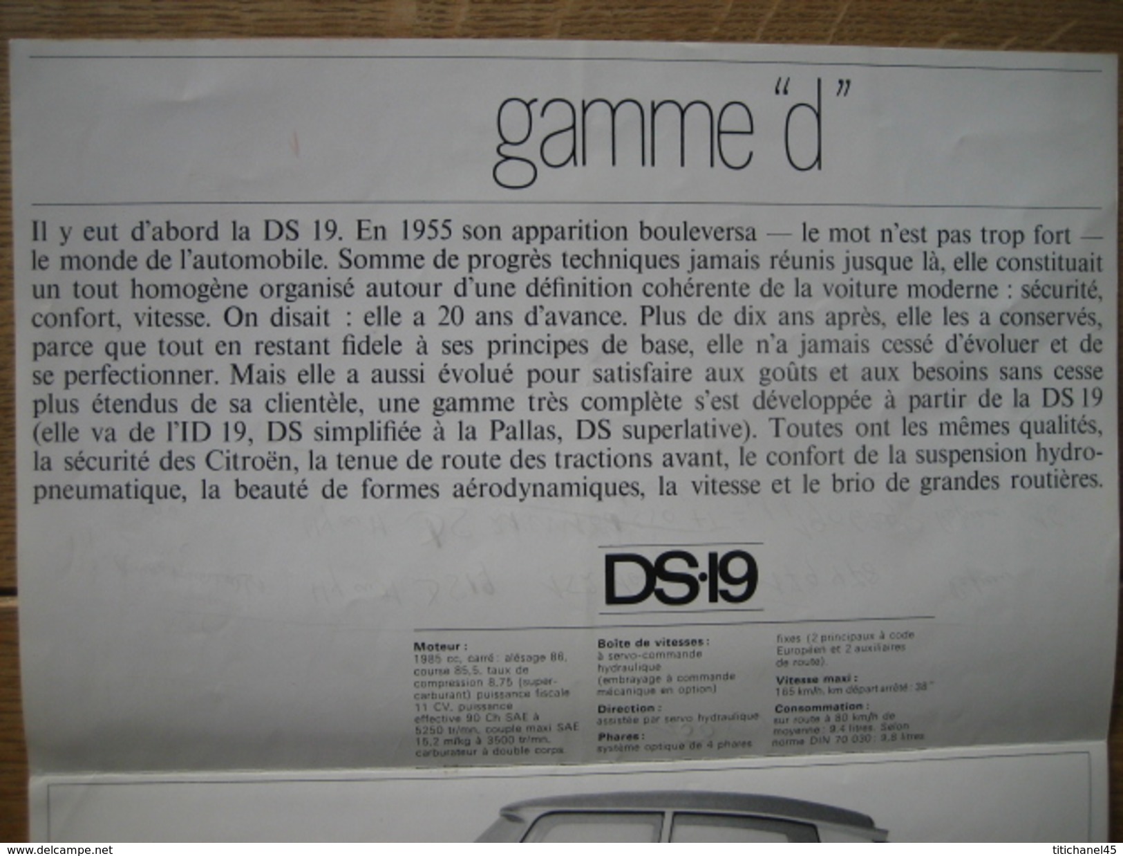 Dépliant Publicitaire De 1967 CITROEN Gamme "d" DS 19 - DS 21 - ID 19 - BREAK 19 - BREAK 21 - Voitures