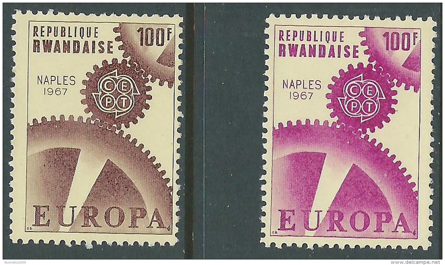 1967 RWANDAISE MOSTRA FILATELICA EUROPA A NAPOLI MNH ** - R35-10 - Nuovi