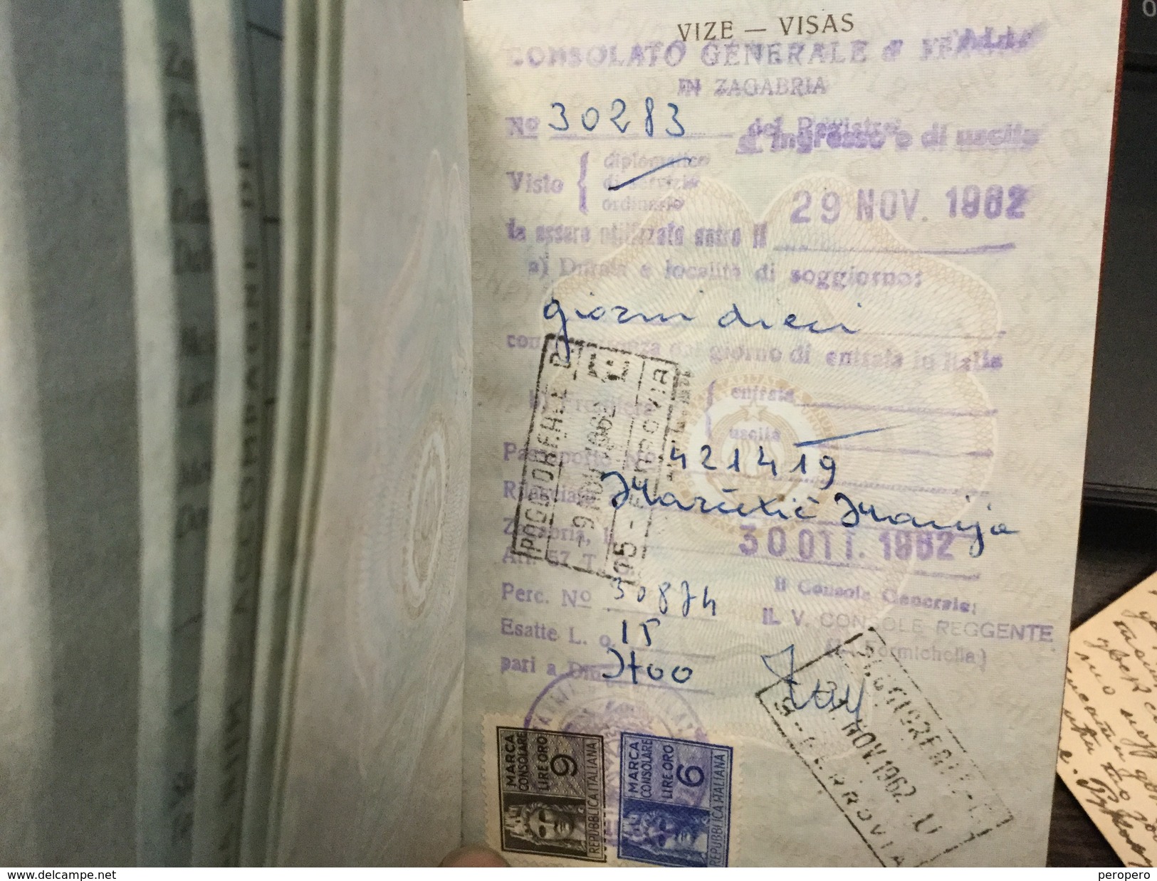 PASSEPORT PASSPORT  REISEPASS  1962.  YUGOSLAVIA  -   VISA TO: ITALIA  , AUSTRIA - Historische Dokumente