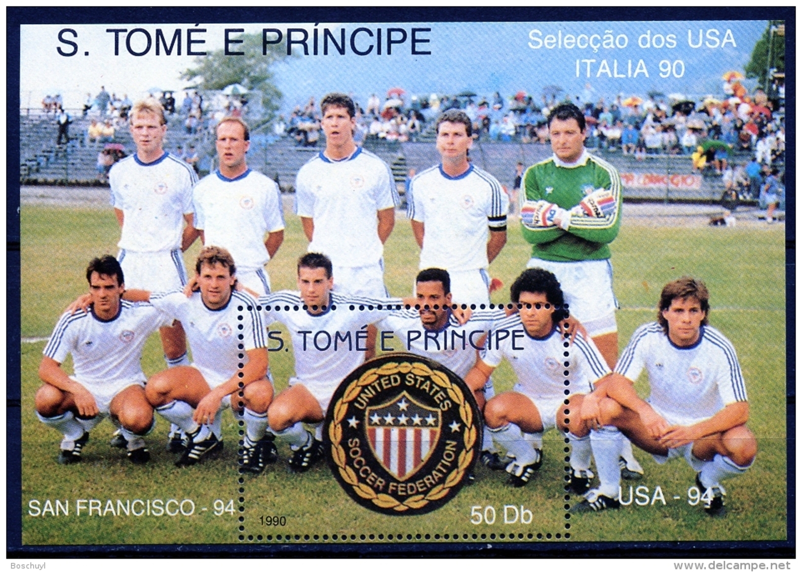 Sao Tome E Principe, 1990, Soccer World Cup Italy, Football, MNH, Michel Block 235 - Sao Tome Et Principe