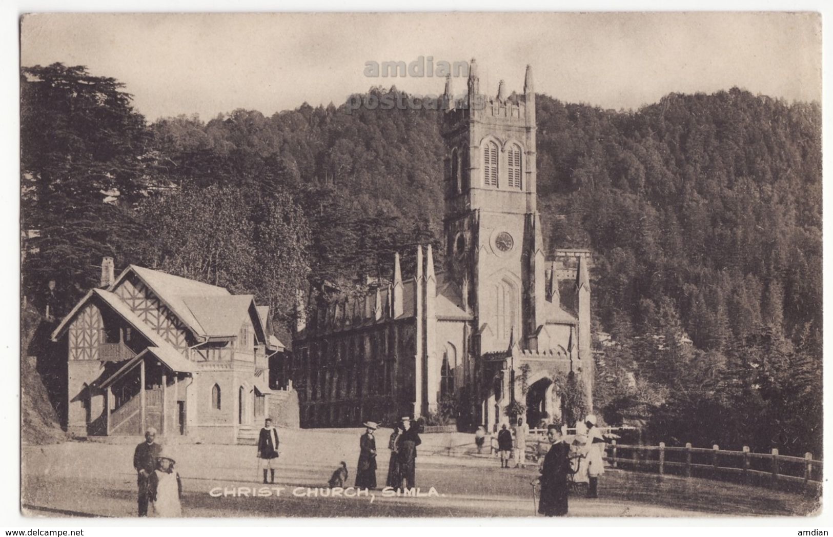 India, Christ Church Simla / Shimla C1910s Vintage Postcard M8737 - India