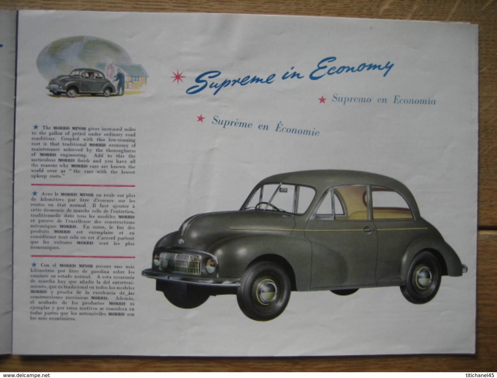 Dépliant Publicitaire De 1948 Automobile MORRIS MINOR - La Petite Voiture Suprême Dans Le Monde - 8 Pages - Cars