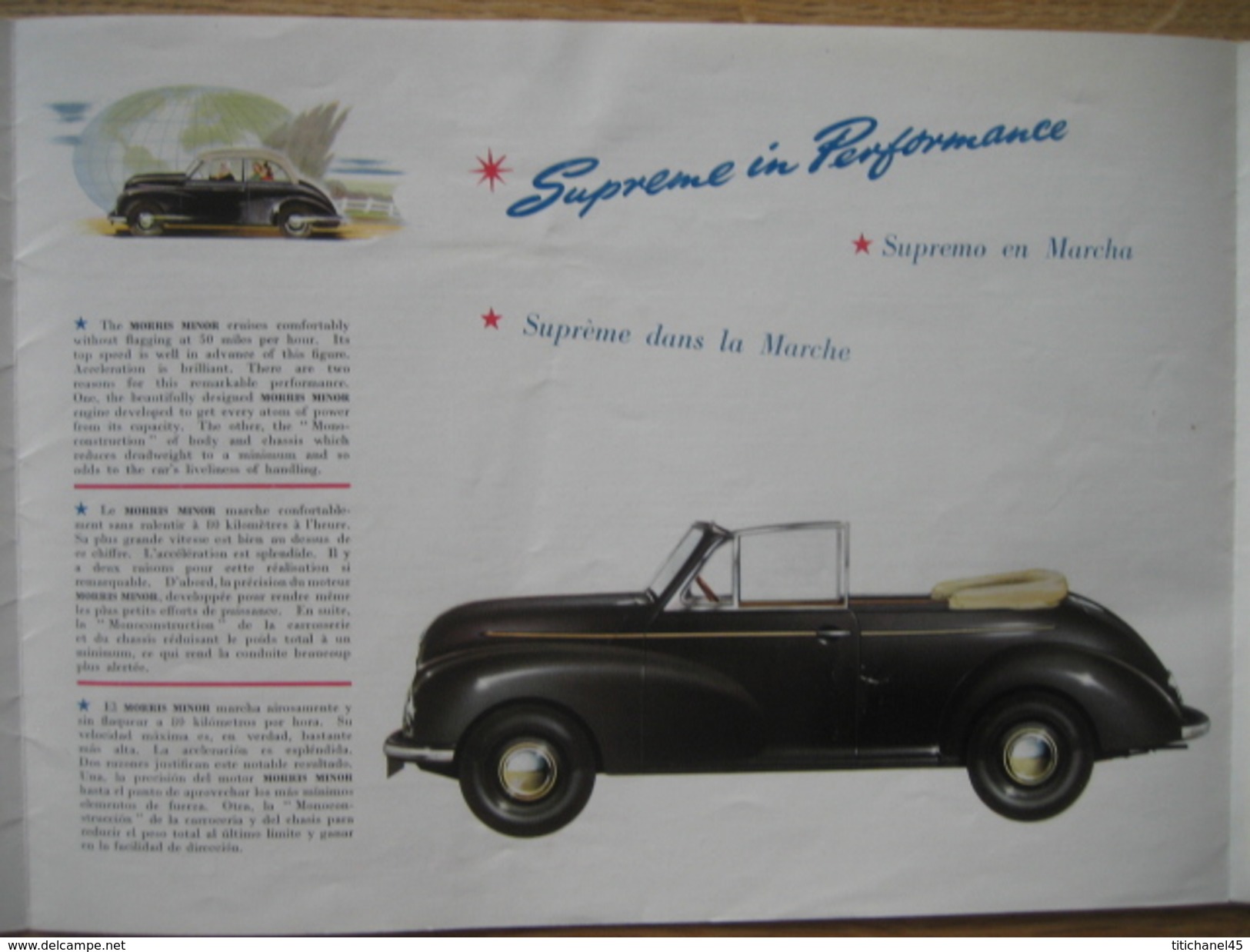 Dépliant Publicitaire De 1948 Automobile MORRIS MINOR - La Petite Voiture Suprême Dans Le Monde - 8 Pages - Voitures