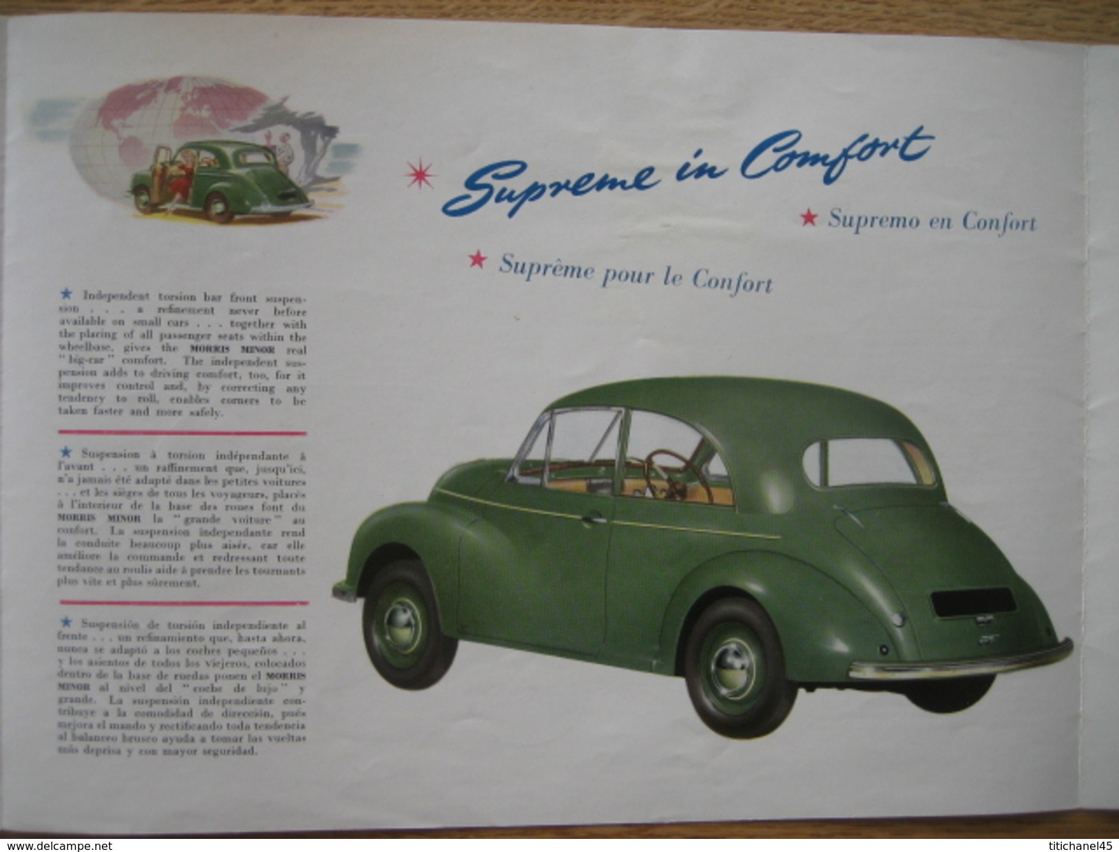 Dépliant Publicitaire De 1948 Automobile MORRIS MINOR - La Petite Voiture Suprême Dans Le Monde - 8 Pages - Cars