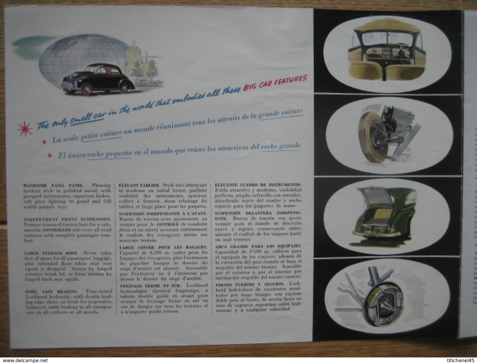 Dépliant publicitaire de 1948 Automobile MORRIS MINOR - La petite voiture suprême dans le monde - 8 pages