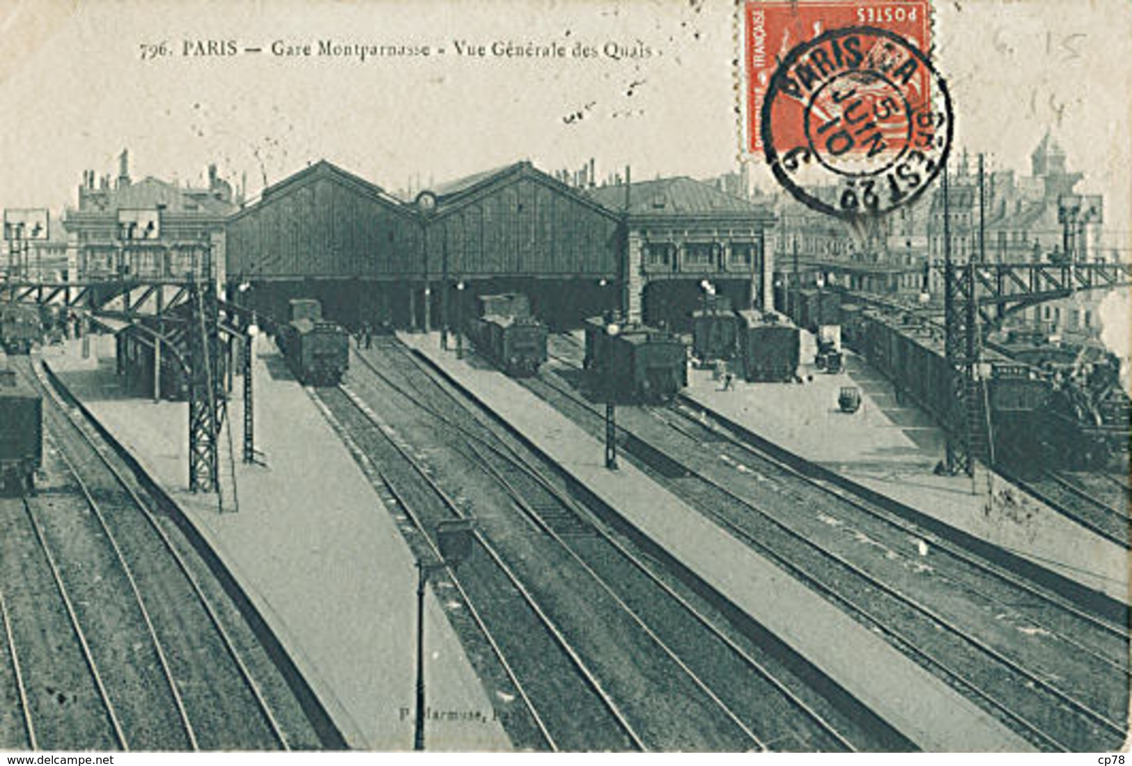 PARIS (75) La Gare Montparnasse  Vue Générale Des Quais - Carte Postée - Très Très Rare - Stations, Underground