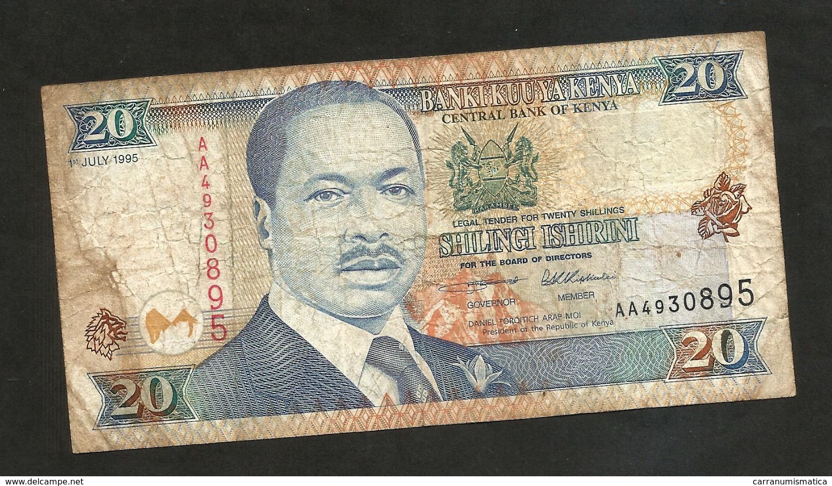 KENYA - CENTRAL BANK Of KENYA - 20 SHILLINGS (1995) - D. TOROITICH ARAP MOI - Kenia