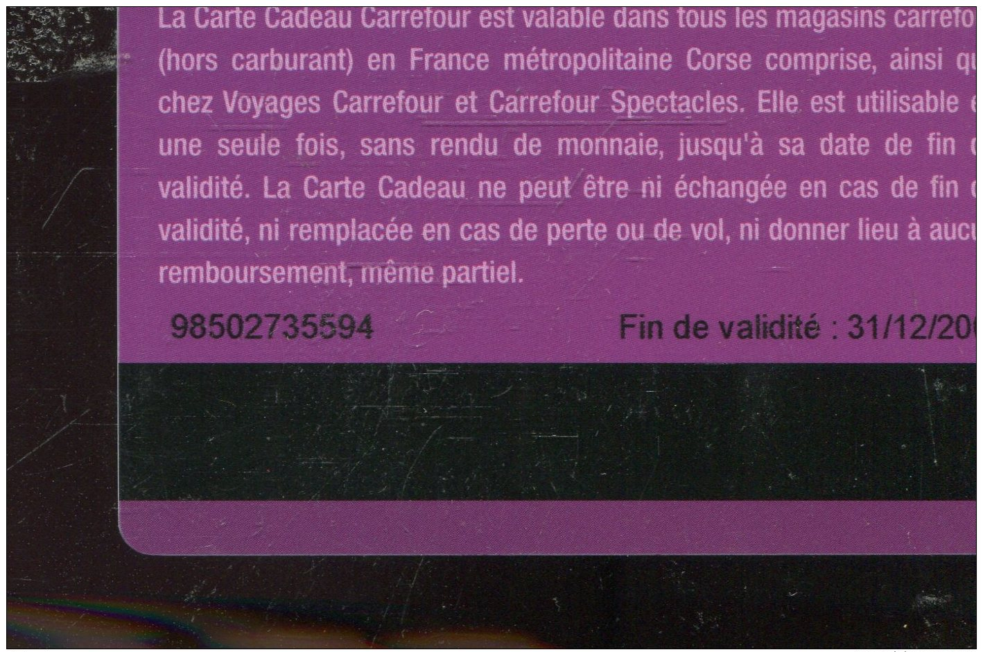 CA0122   CARTE CADEAU FRANCE A VOIR - Gift Cards