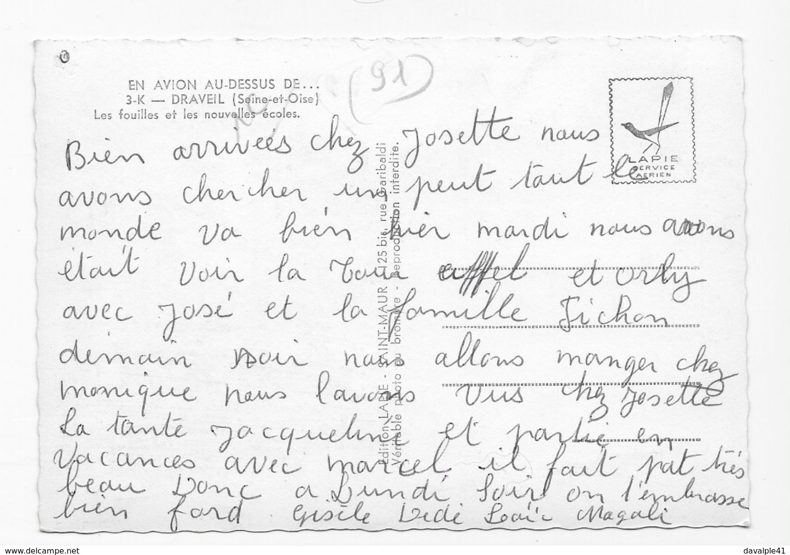 91  DRAVEIL  FOUILLES ET NOUVELLES ECOLES   BON ETAT 2 SCANS - Draveil