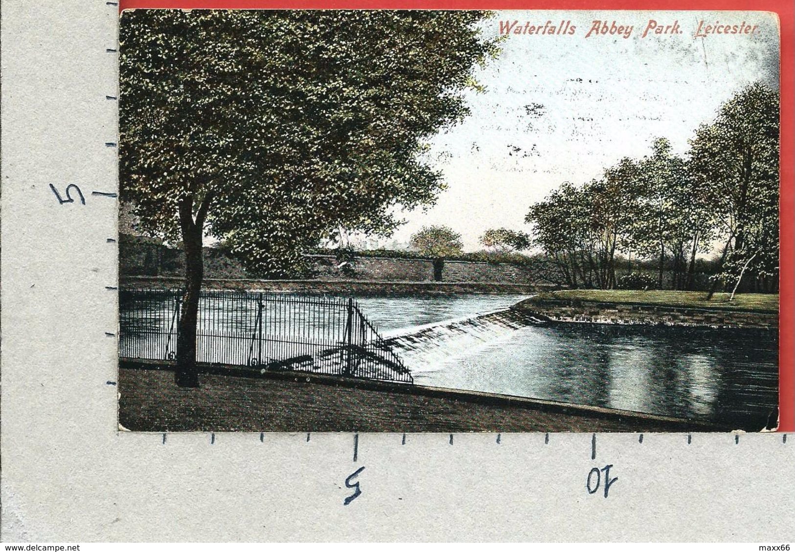CARTOLINA VG REGNO UNITO - LEICESTER - Waterfalls Abbey Park  - 9 X 14 - ANN. 1910 - Leicester
