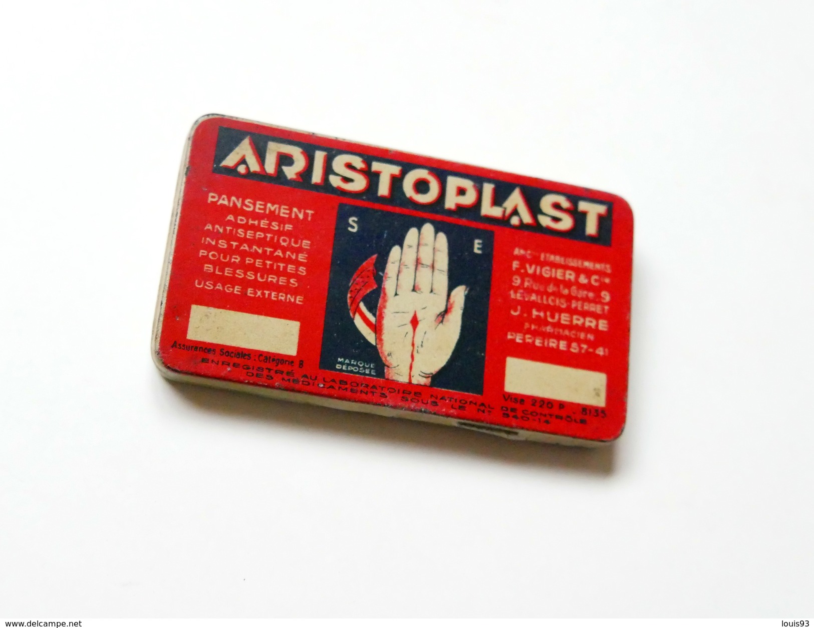 ARISTOPLAST. Petite Boite (vide) De Pansement Adhésif, Métal Lithographié. - Boîtes