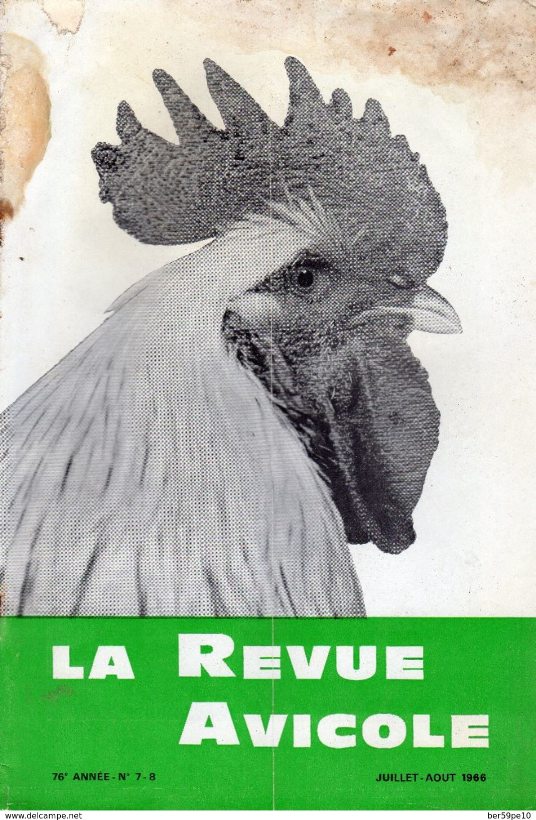 LA REVUE AVICOLE JUILLET - AOUT 1966  No 7 - 8 - Animaux