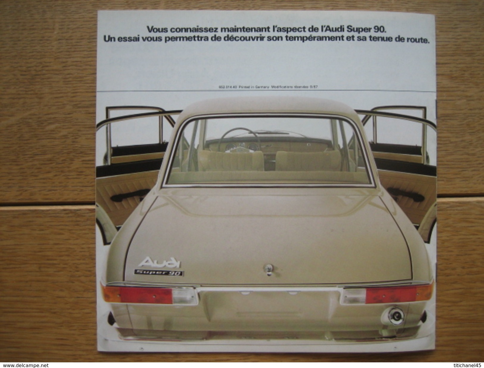 Catalogue publicitaire de 1967 automobile AUDI SUPER 90 - 12 pages