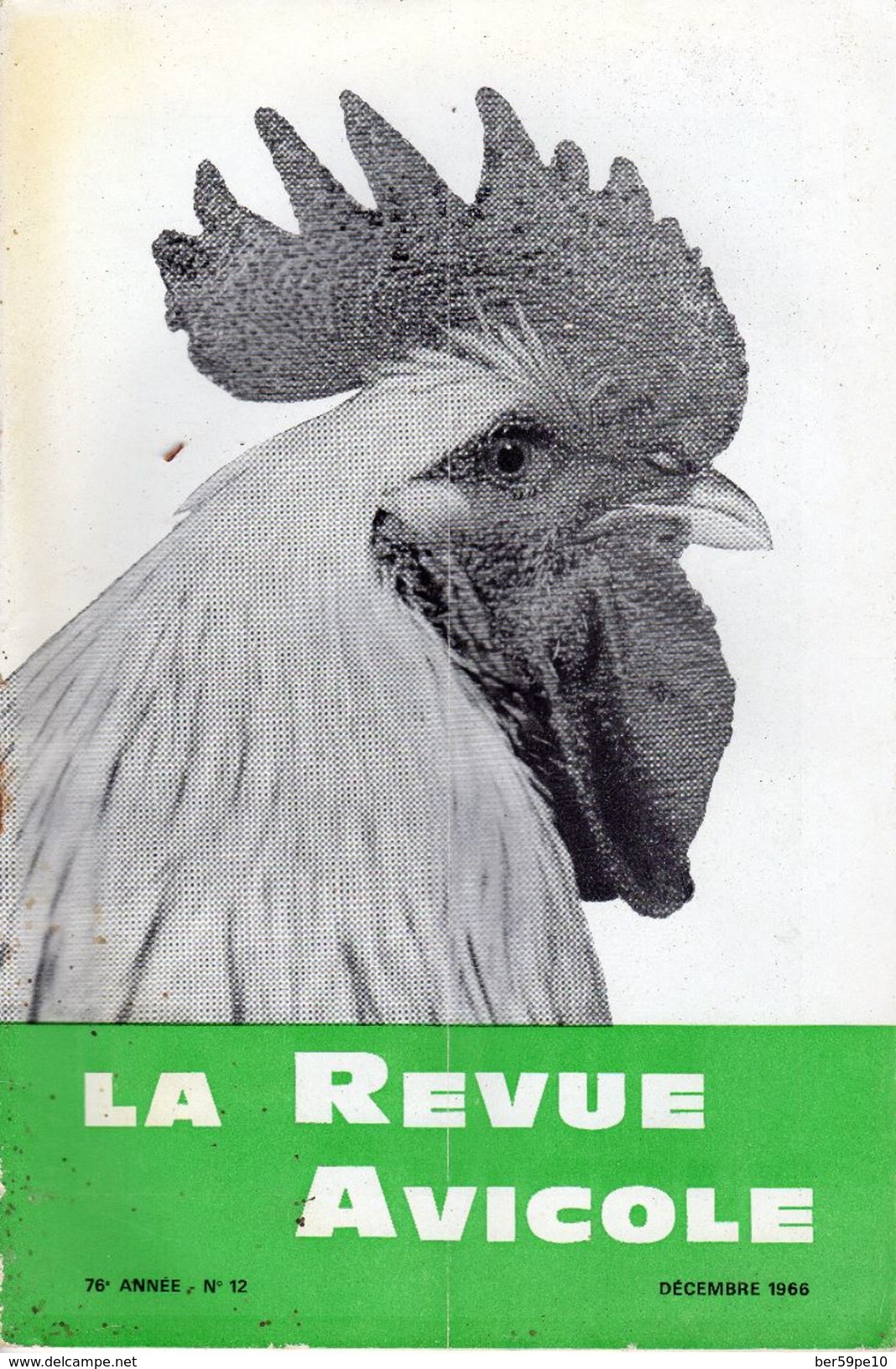 LA REVUE AVICOLE DECEMBRE 1966  No 12 - Animaux