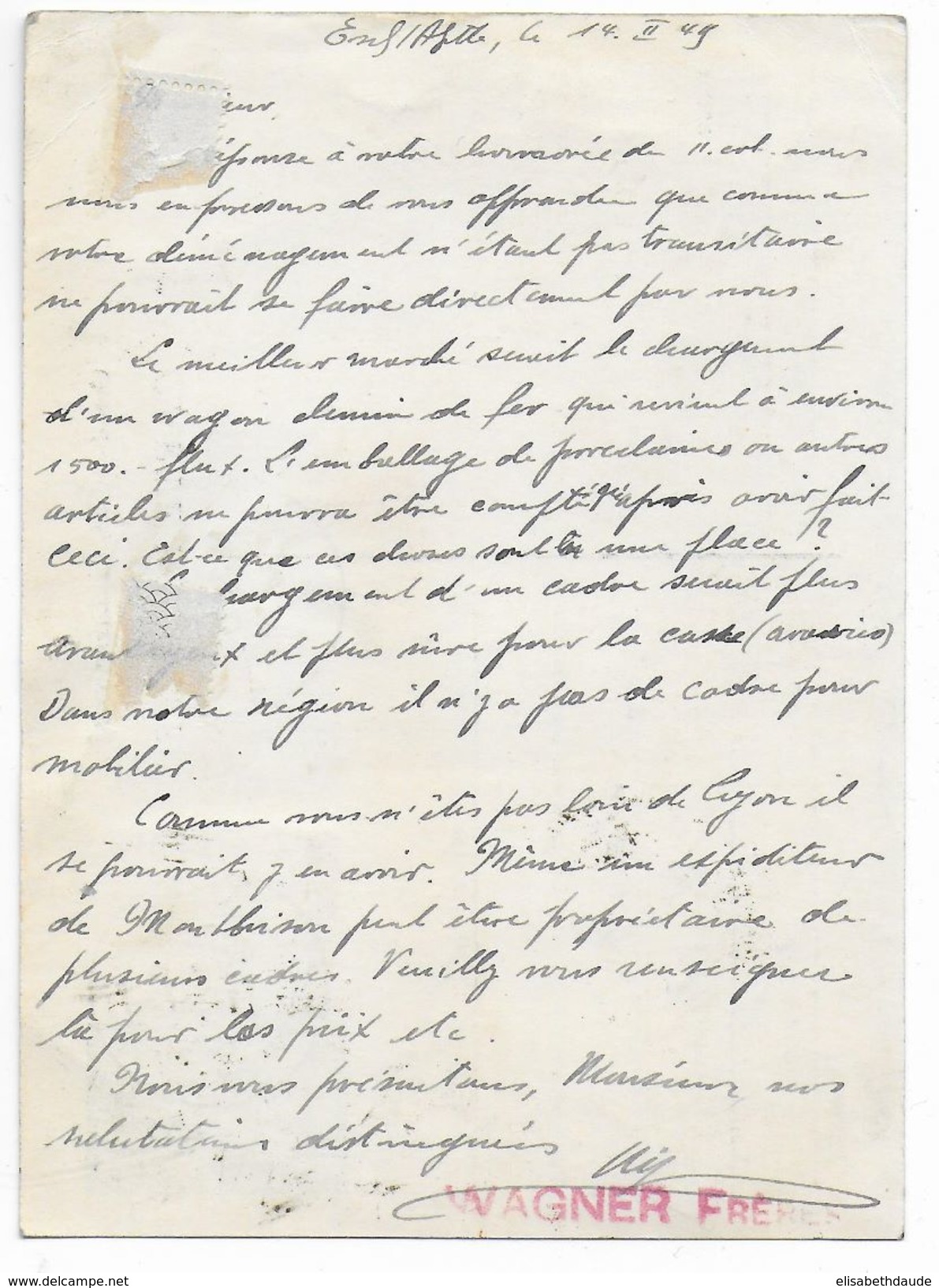 1949 - LUXEMBOURG - CARTE ENTIER POSTAL De ESCH SUR ALZETTE => MONTBRISON (LOIRE) - Postwaardestukken