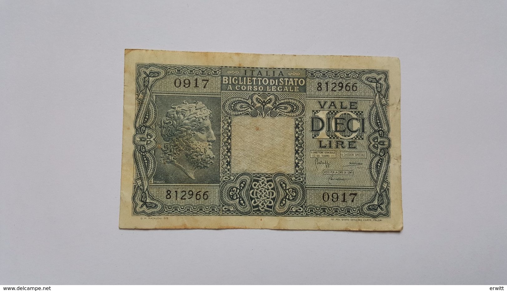 ITALIA 10 LIRE GIOVE 1944 - Italia – 10 Lire