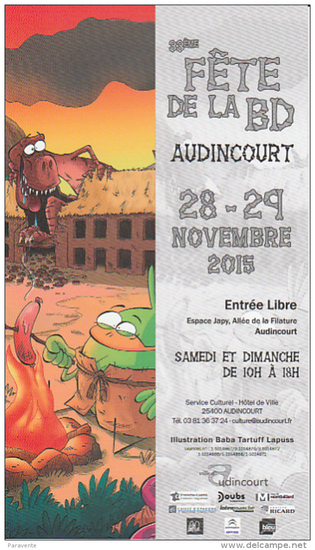 Marque Page Salon BD De AUDINCOURT 2015 Par TARTUF &amp; LAPUSS - Marque-pages