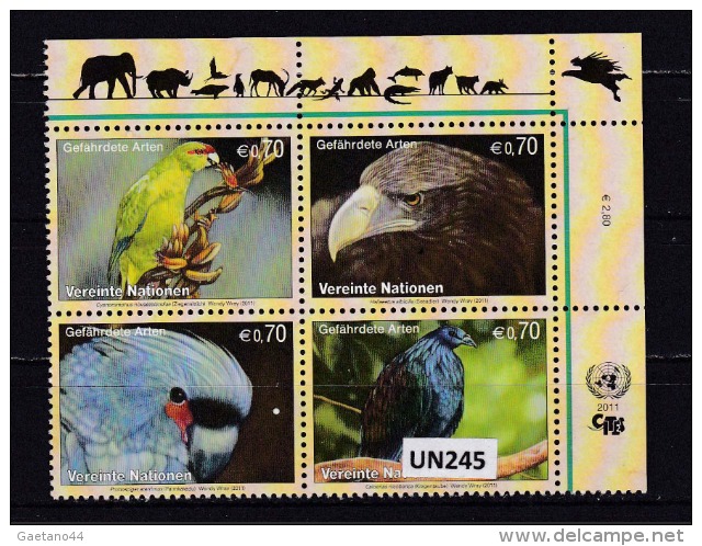 ONU (VIENNA) 2011: 4 Valori In Blocco MNH/** "Protezione Della Natura. 19^ Serie". - Blocchi & Foglietti