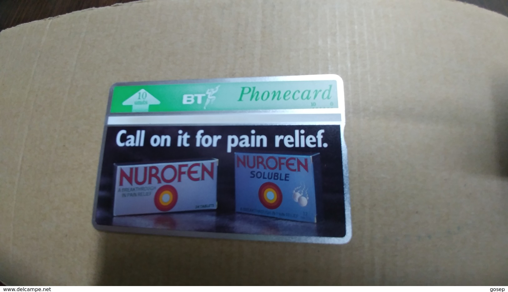 United Kingdom-(btm006)-nurofen-(10units)-(228b)-tirage-10.500-used+1card Prepiad Free-(price Cataloge-30.00£ - BT Emissions Médicales