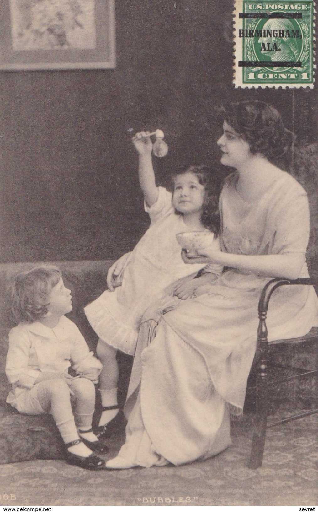 BIRMINGHAM (cachet Au Verso). - Children Playing With Bubbles. Cliché RARE - Other & Unclassified