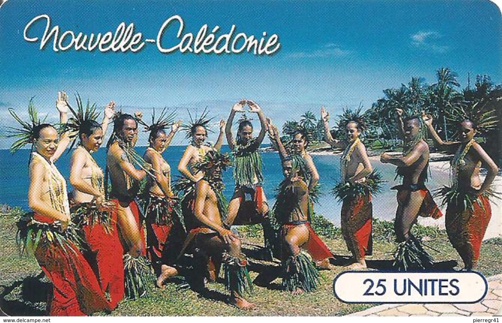 CARTE-PUCE°-NOUVELLE-CALEDONIE-25U-GEM B-NC56-MOENAU-GROUPE DANCE-UTILISE-TBE - New Caledonia