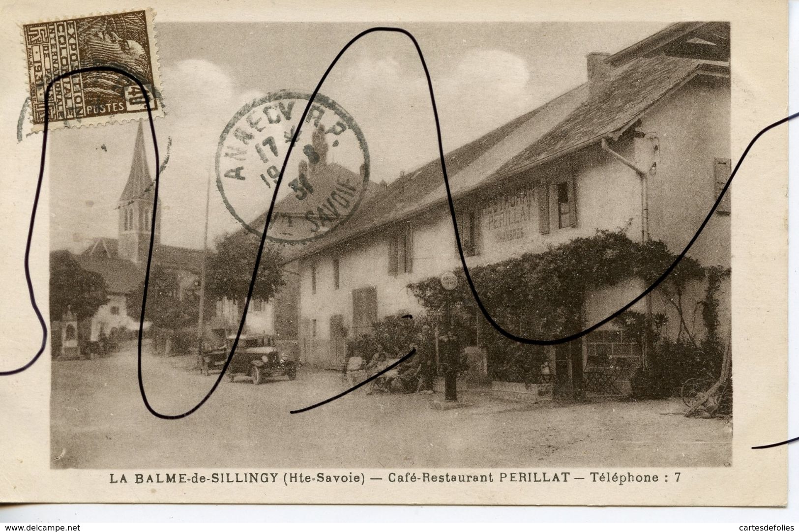 CARTE POSTALE. CPA. D74. LA BALME DE SILLINGY .Café Restaurant Perillat. Telephone - Andere & Zonder Classificatie