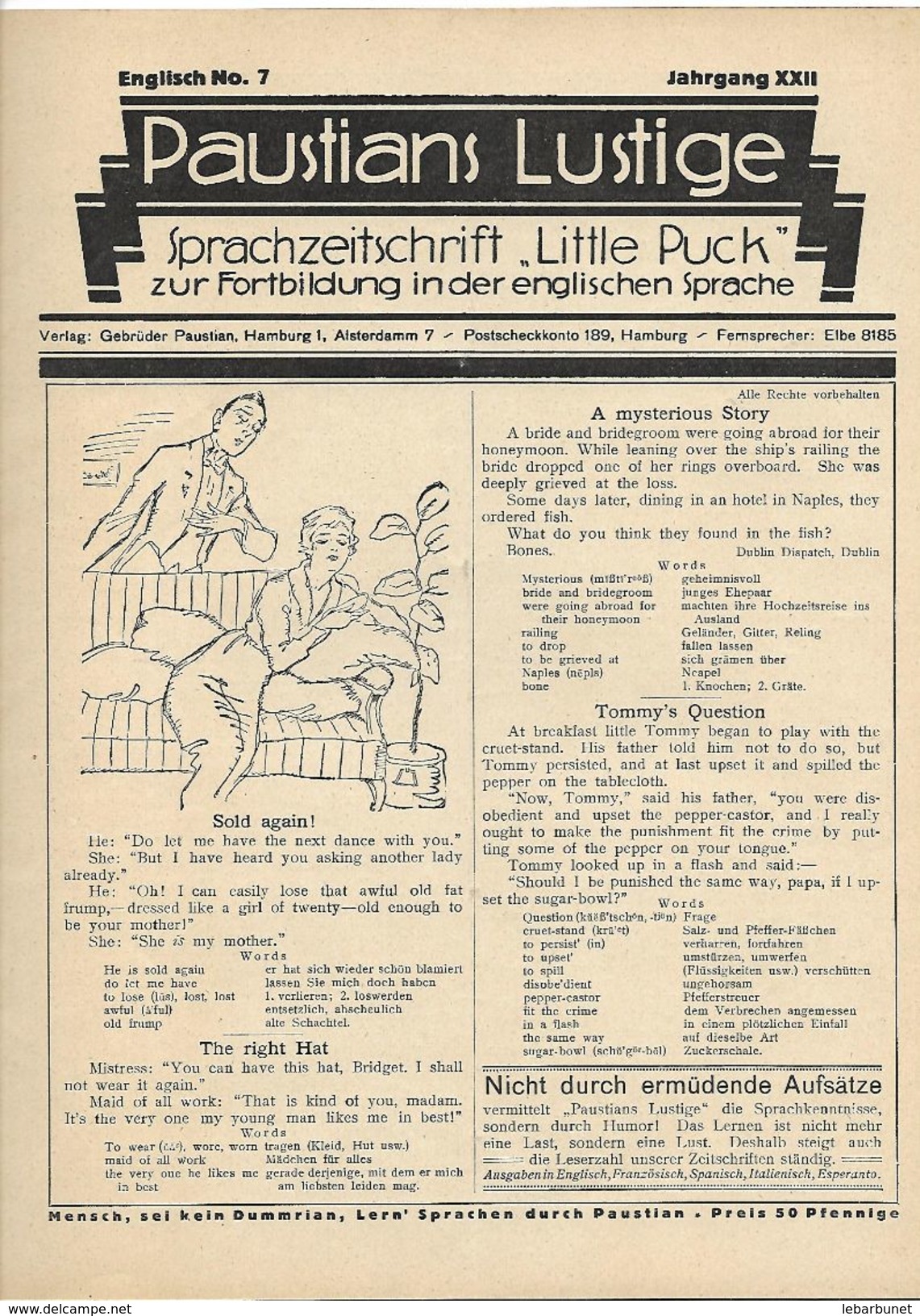 Revues Paustians Lustige 1922 4 Numéros  N°5 -6 -7 - 8 - Crafts