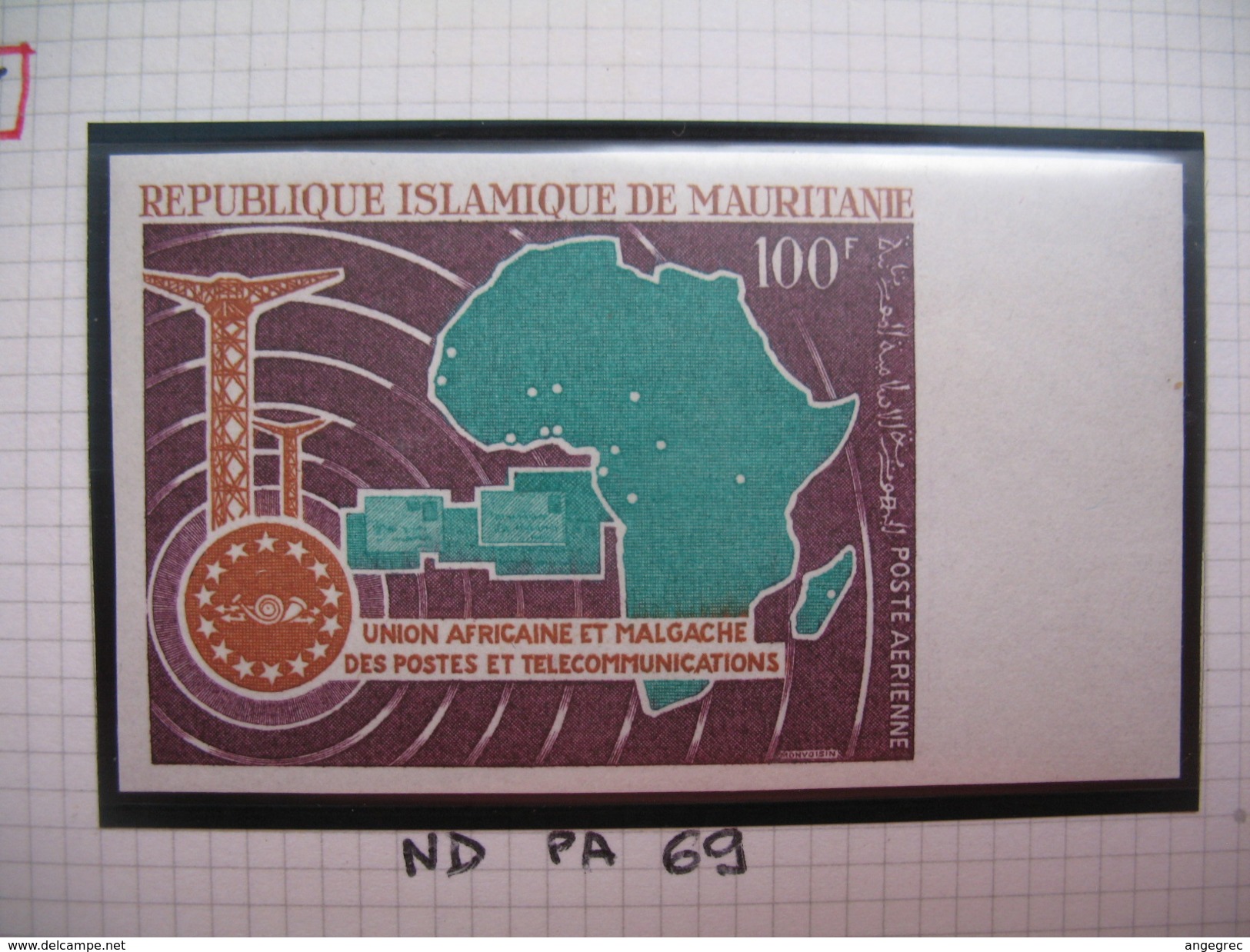 Timbre Non Dentelé   N° PA 69  UAMPT   1967 - Mauritanie (1960-...)