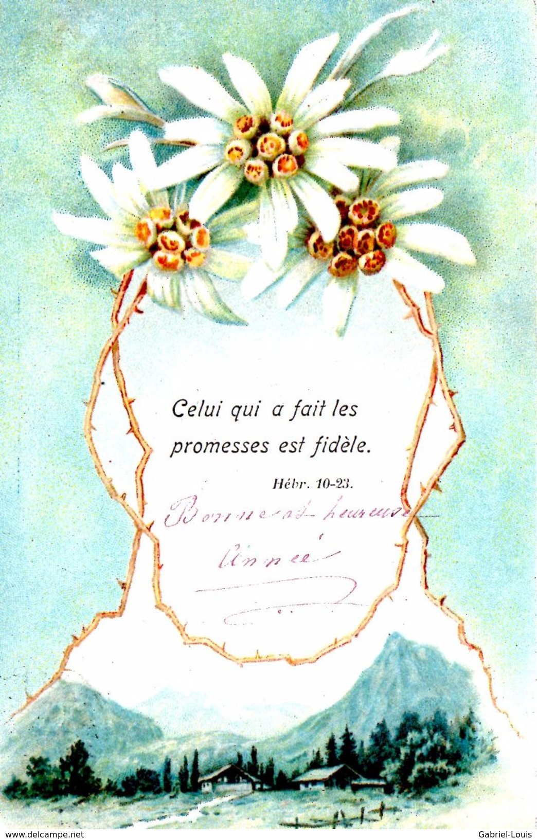 Celui Qui A Fait Les Promesses Est Fidèle Hébr. 10-23 - Edelweiss - Montagne - 1907 - Symbolisation De Dieu ? - Altri & Non Classificati