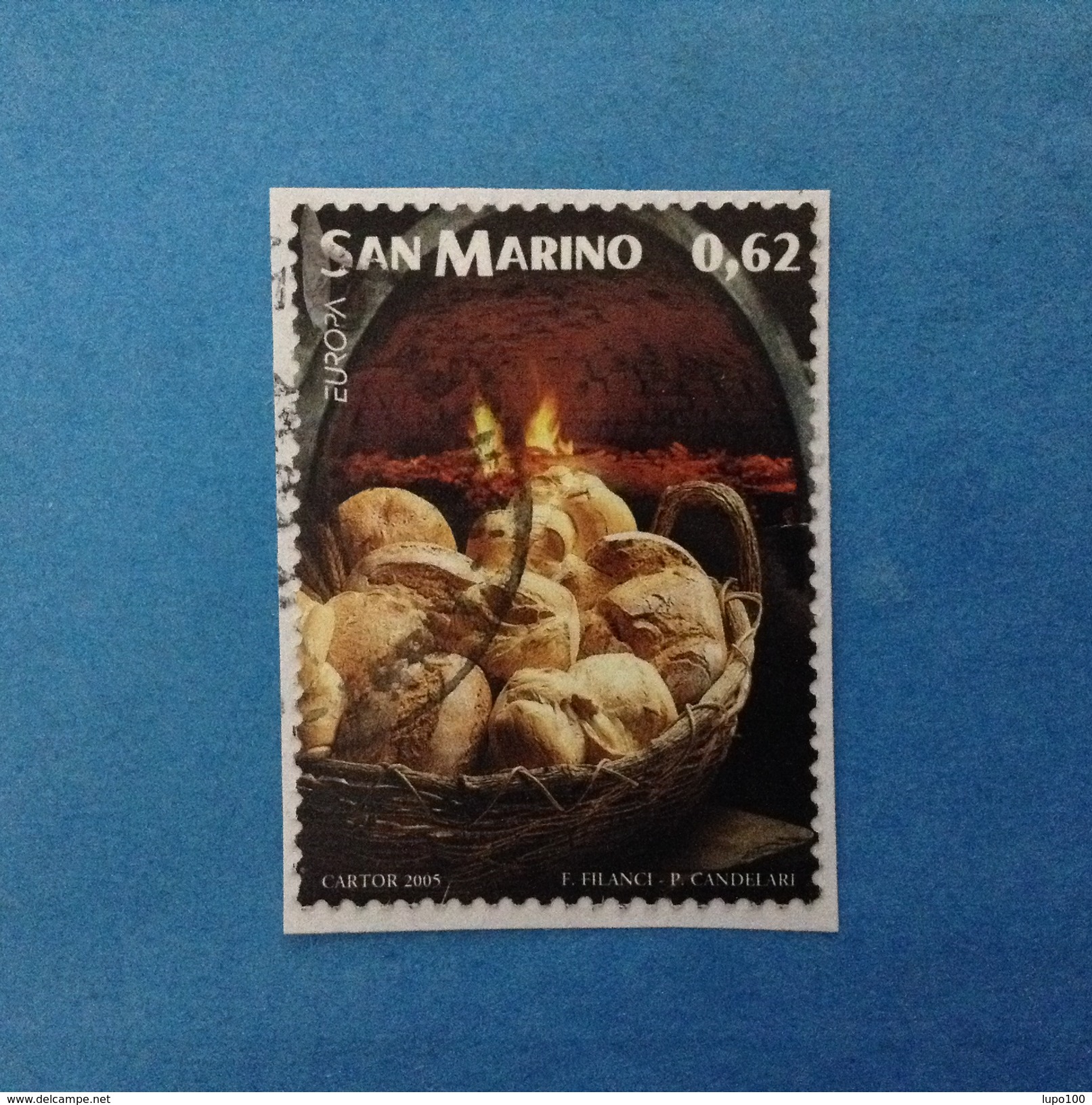 2005 SAN MARINO FRANCOBOLLO USATO STAMP USED - EUROPA GASTRONOMIA IL PANE 0,62 - Used Stamps